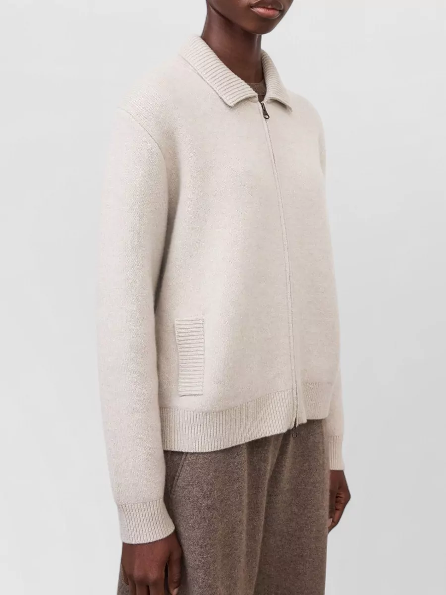 Lisa Yang cashmere ribbed fitted cardigan jacket