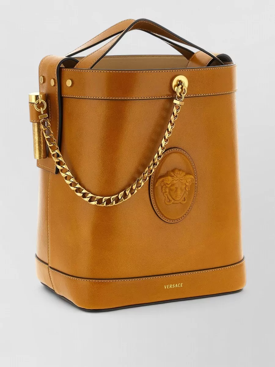 Versace Small Leather Bucket Bag