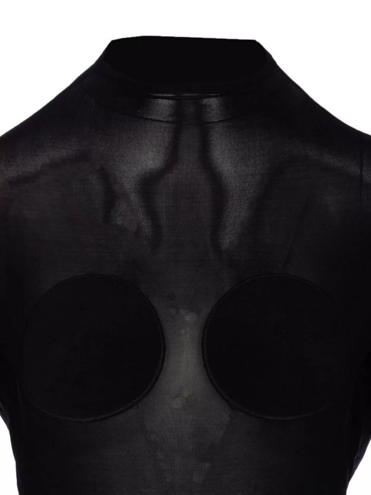 Jean Paul Gaultier Light Jersey Backless Top With Covered Cup Detail In Black