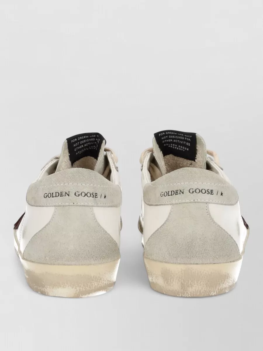 Golden Goose Distressed Sneakers Round Toe Rubber Sole Star