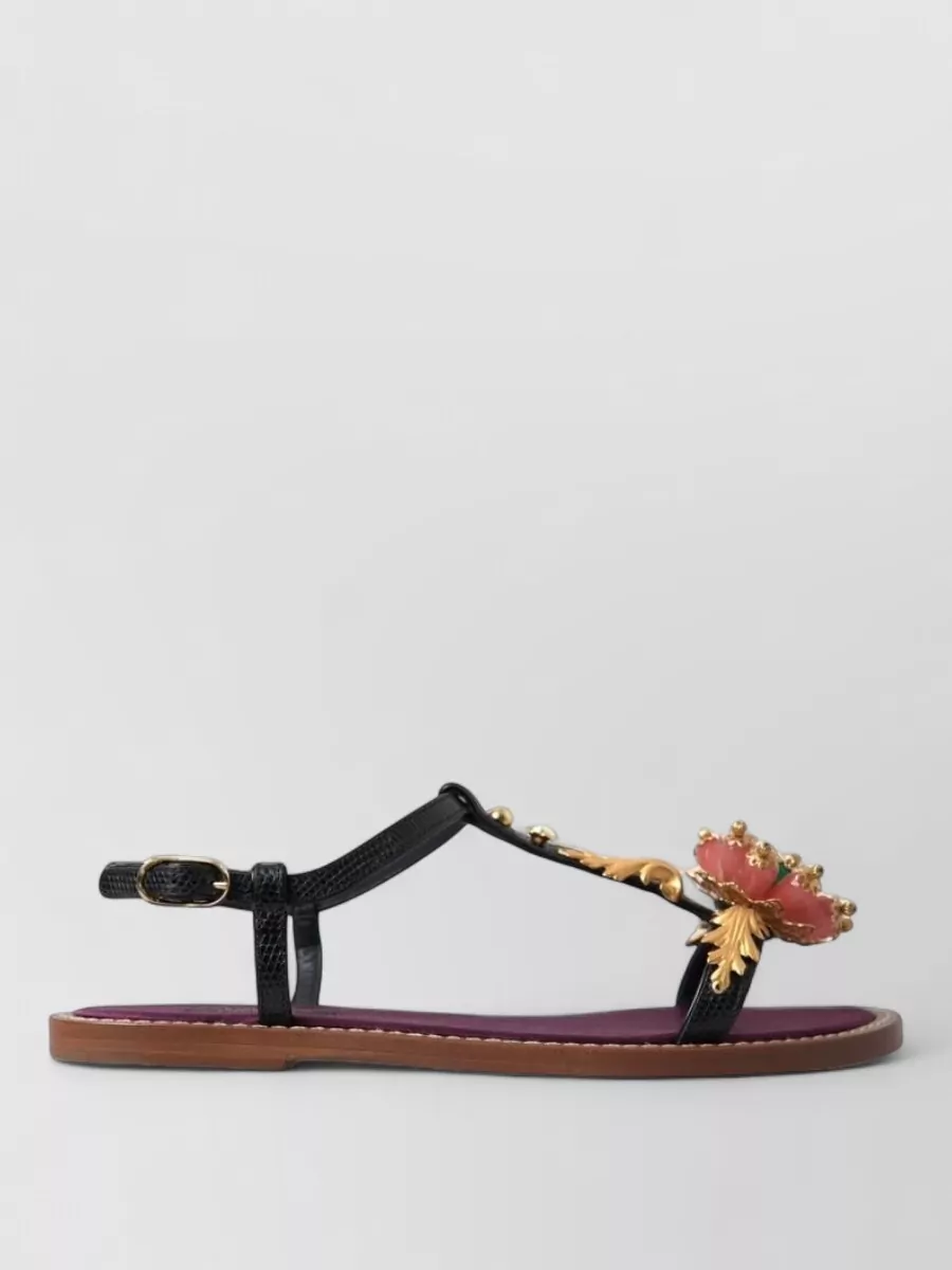 Dolce&Gabbana Crystal-Embellished Leather Sandals