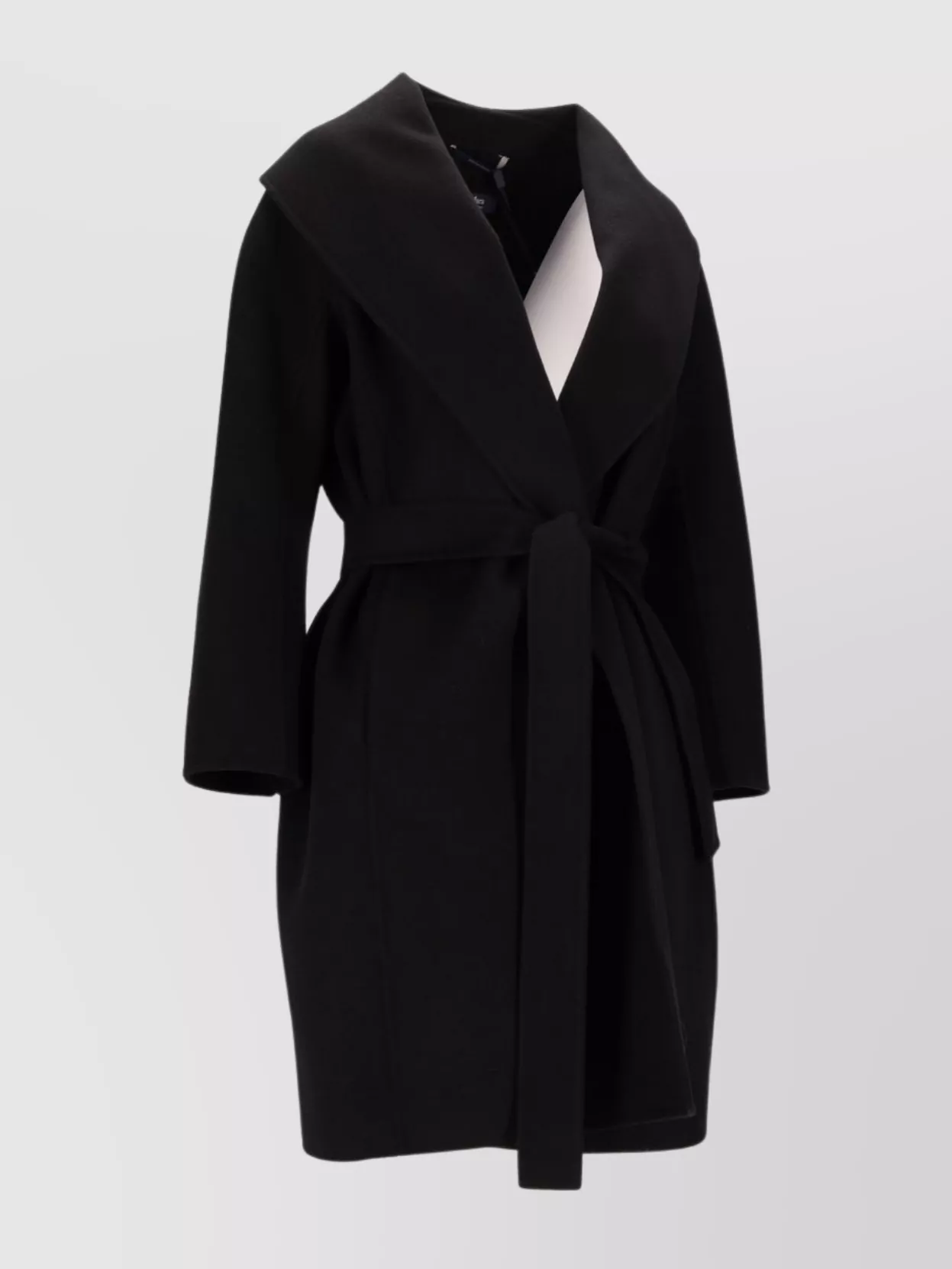 S Max Mara Belted Waist Long Sleeve Shawl Collar Coat