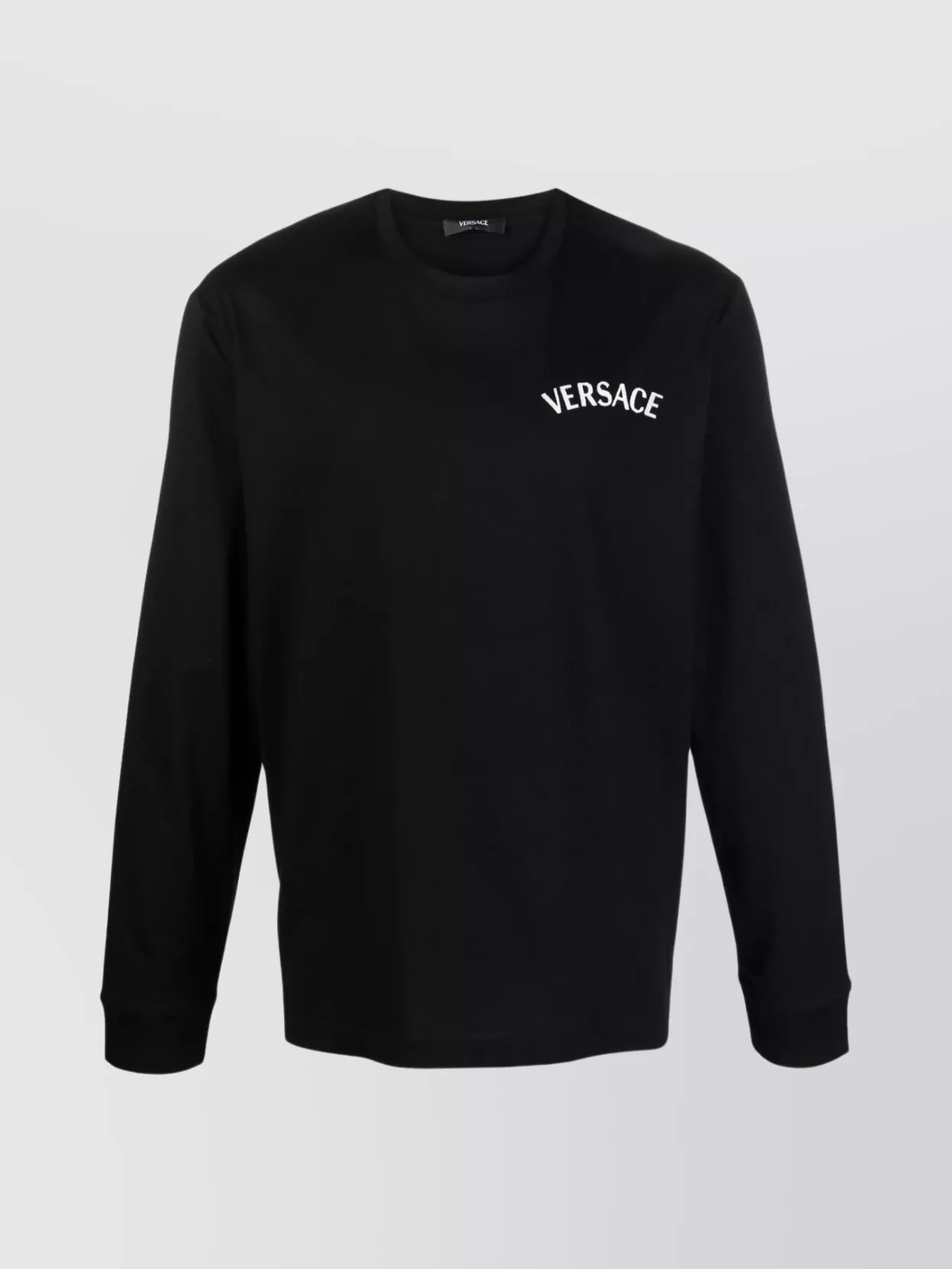 Shop Versace Milano Crew Neck Long-sleeved Jersey T-shirt