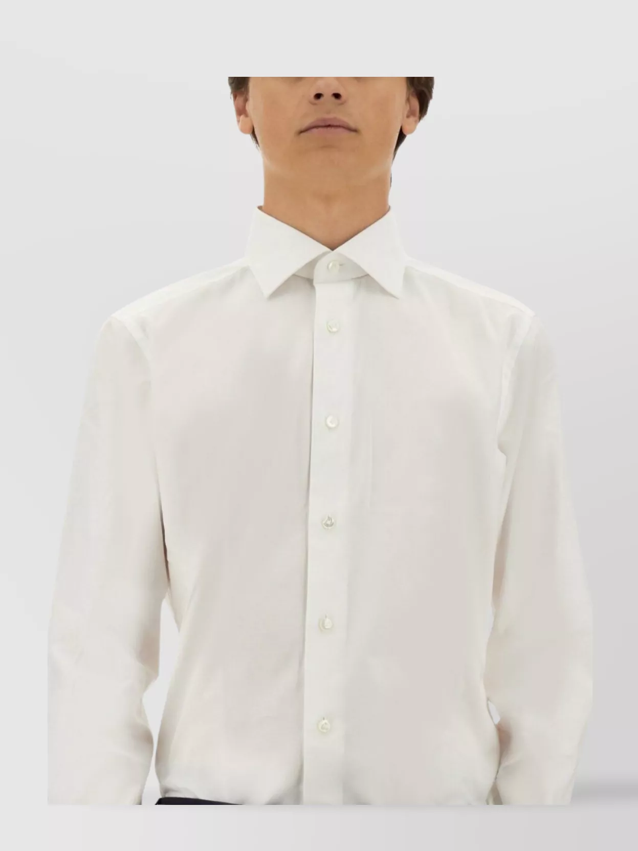 Zegna Stretch Cotton Shirt Buttoned Cuffs