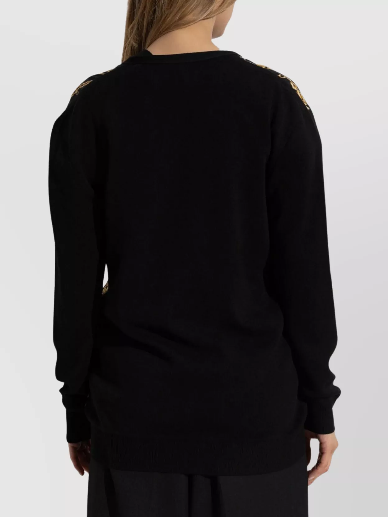 Balmain Chain Print V-Neck Knitwear