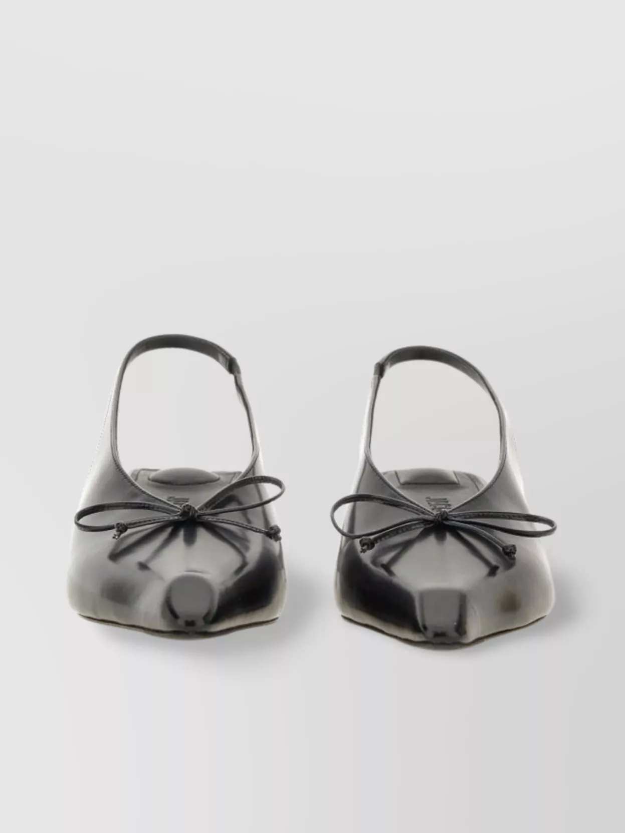 Jacquemus Bow Glossy Kitten Pointed Toe Pumps
