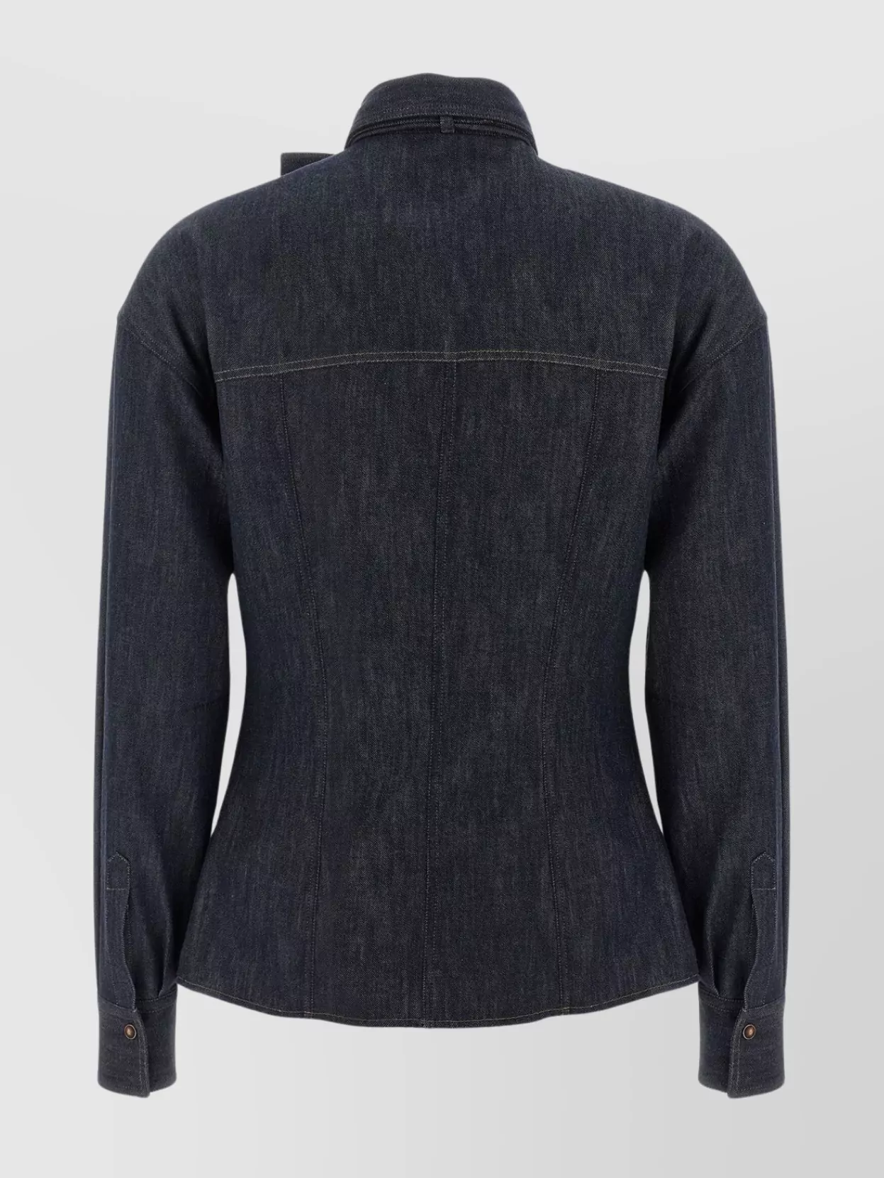 Brunello Cucinelli Bow Pocket Long Sleeve Shirt In Blue