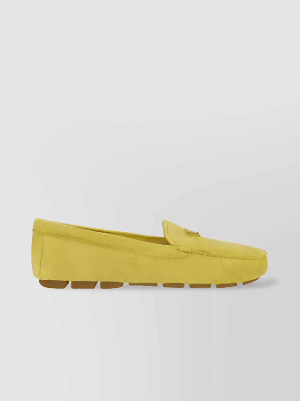 Shop Prada Slip-resistant Square Toe Loafers Calfskin