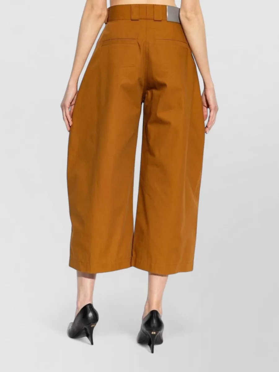Balenciaga Pleated Barrel-Leg Cropped Trousers