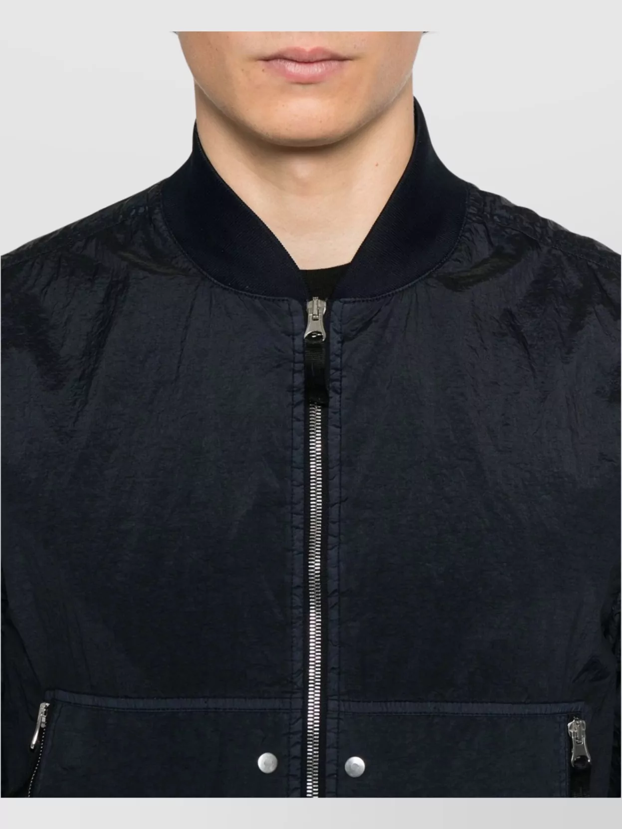 Stone Island Ribbed Collar Bomber Jacket