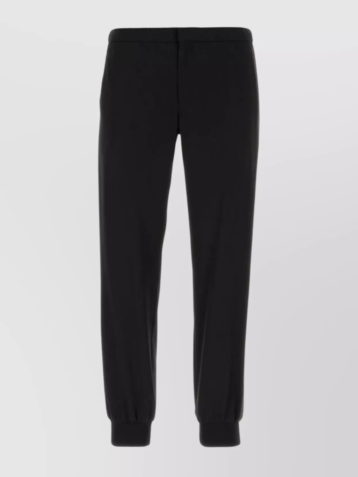 Shop Prada Versatile Wool Gabardine Pants With Elastic Waistband In Black