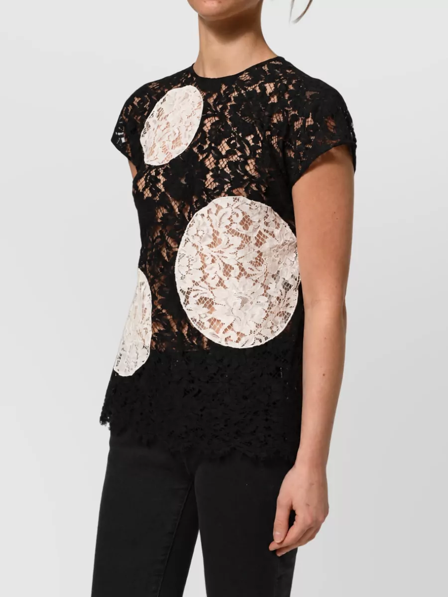 Dolce&Gabbana Floral Lace Short-Sleeve Top