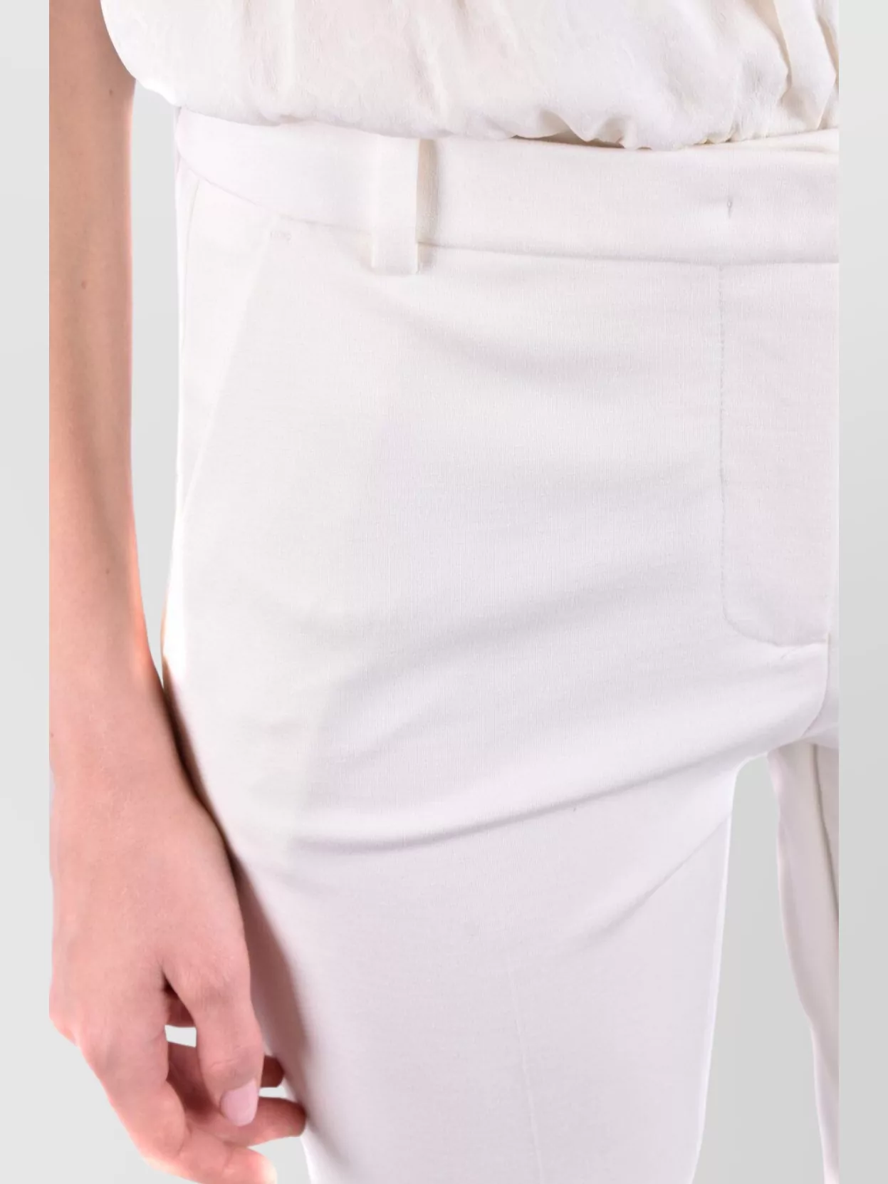 Pinko Slim Fit Cropped Trousers With Belt Loops