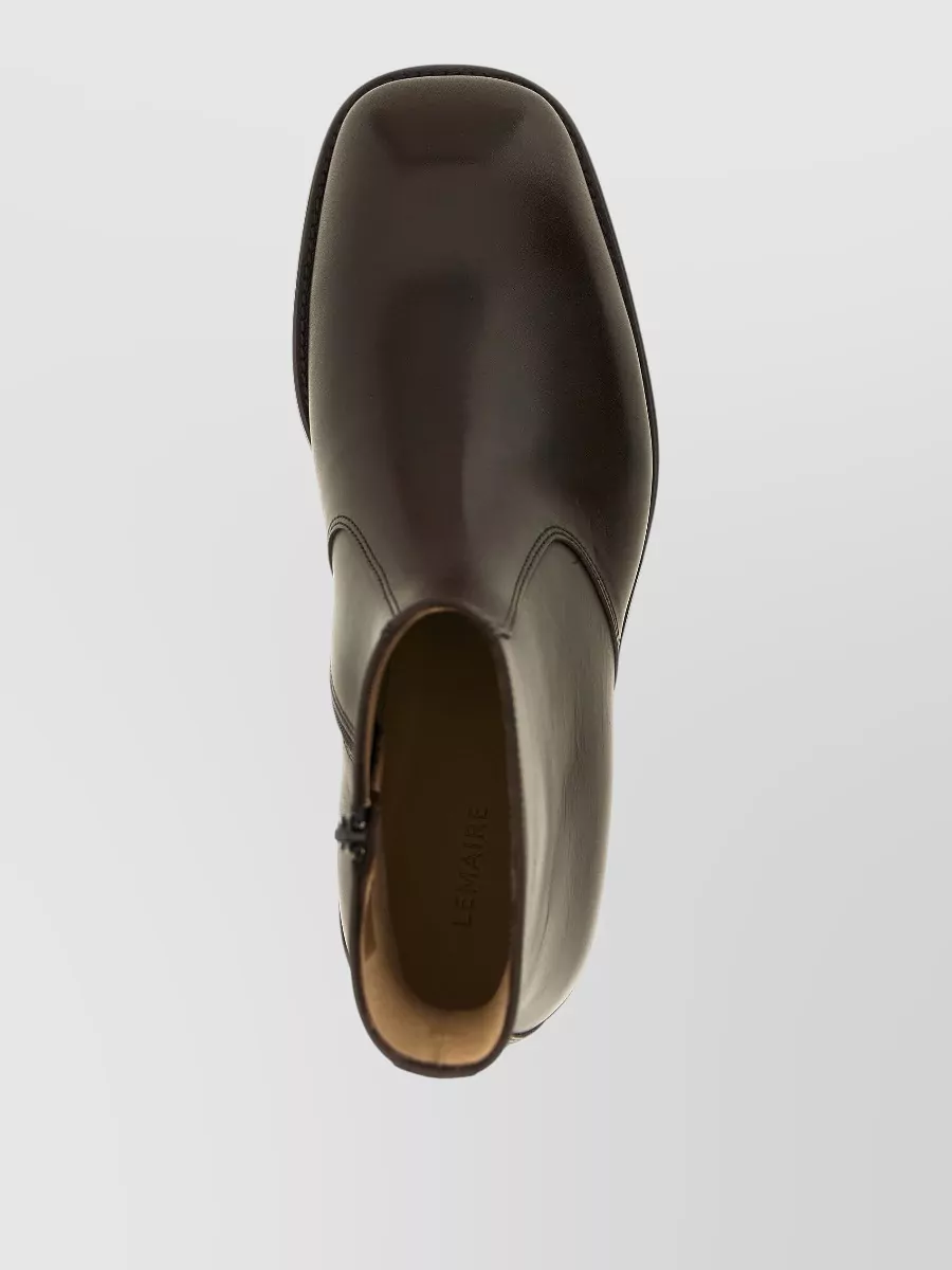 Lemaire Leather Zip Ankle Boots