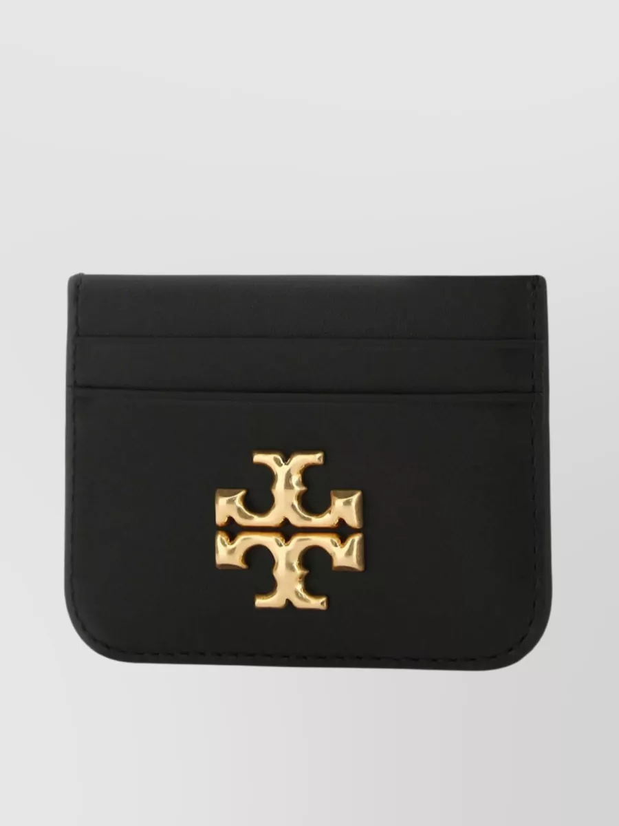Shop Tory Burch Streamlined Rectangular Leather Card Holder In Black