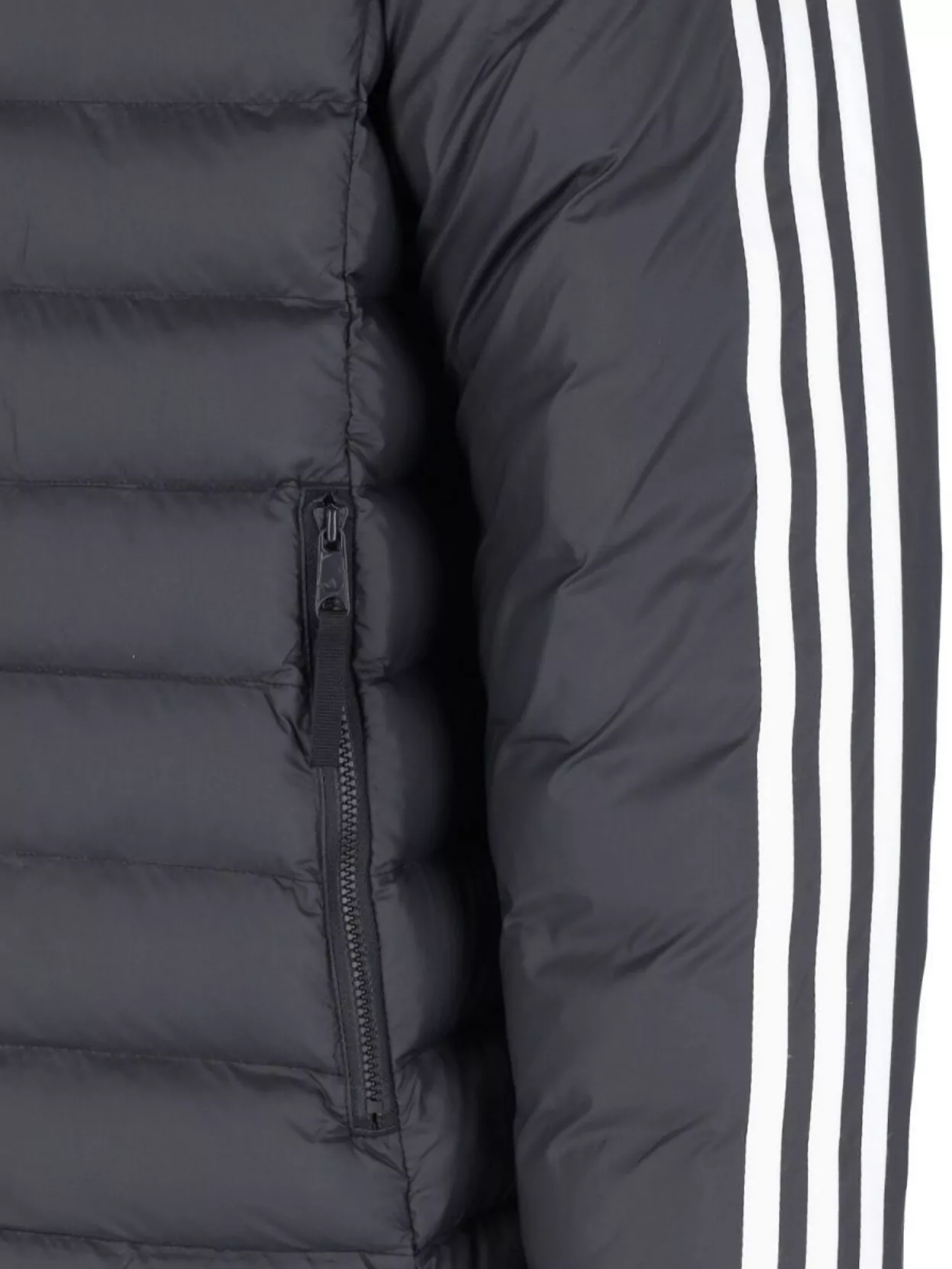Adidas Hooded Quilted Jacket With Side Zipper Pockets