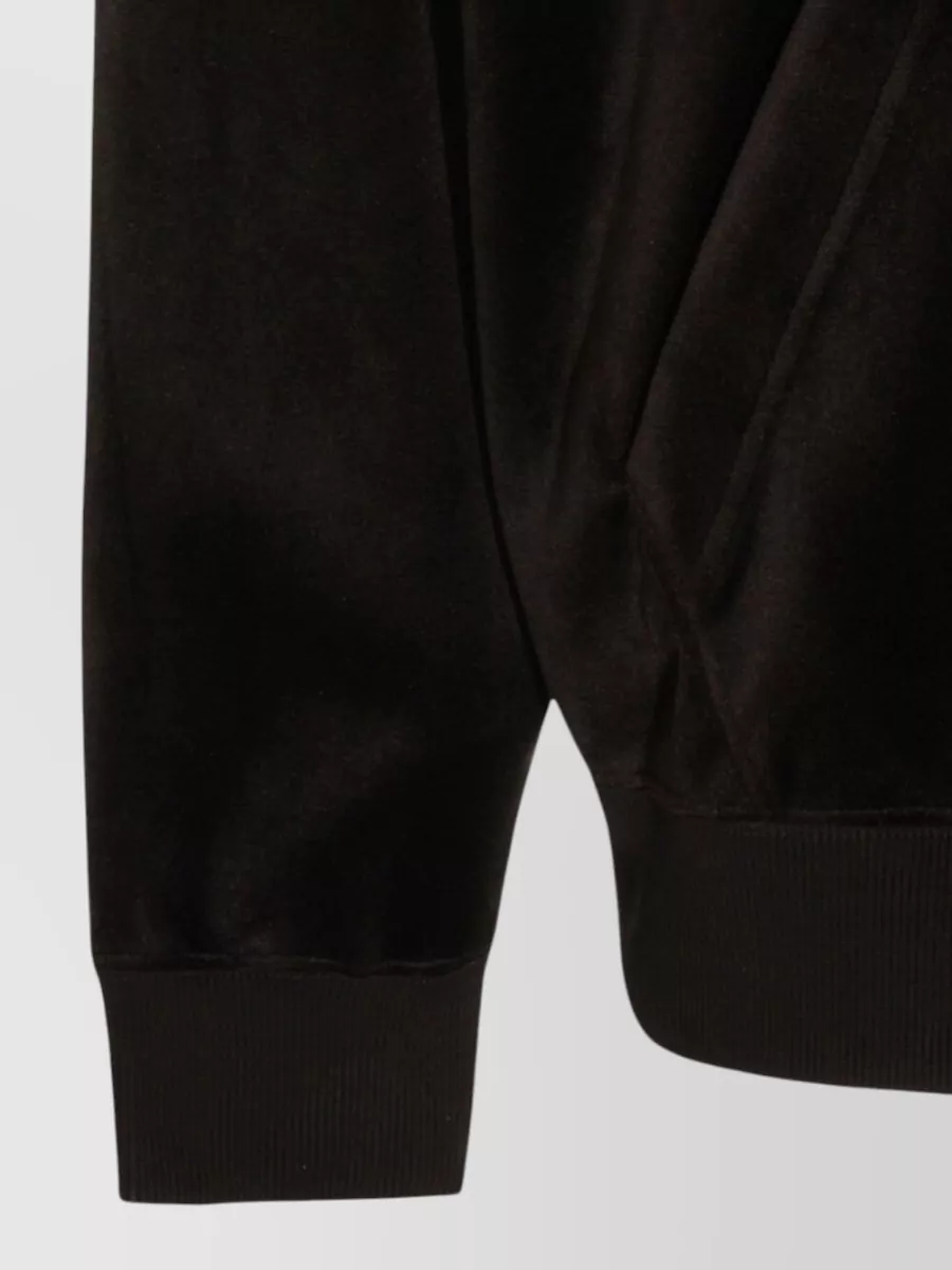 Y-3 Logo-Print Velvet Hoodie