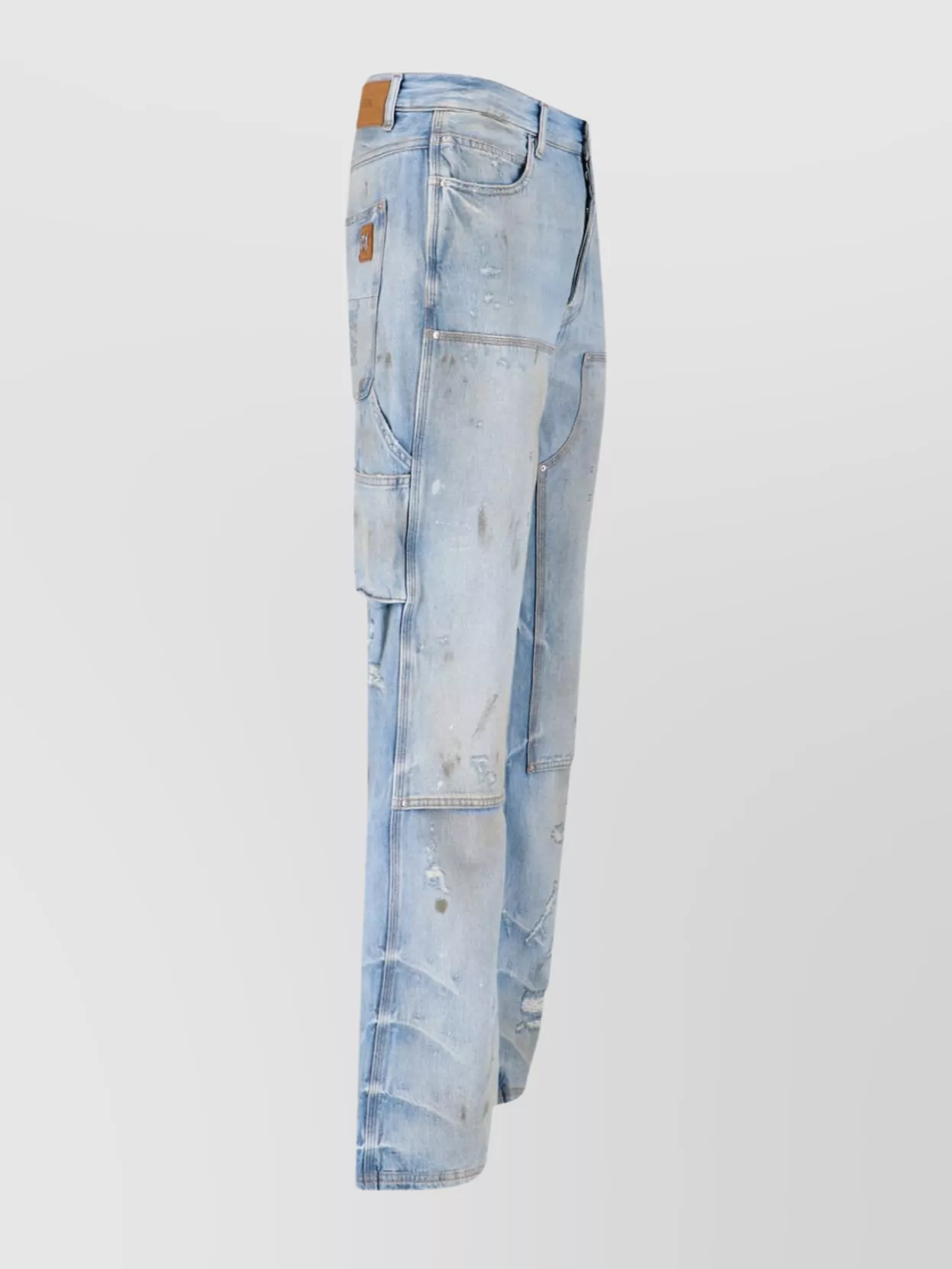 Amiri Straight Carpenter Style Trousers With Distressed Detailing