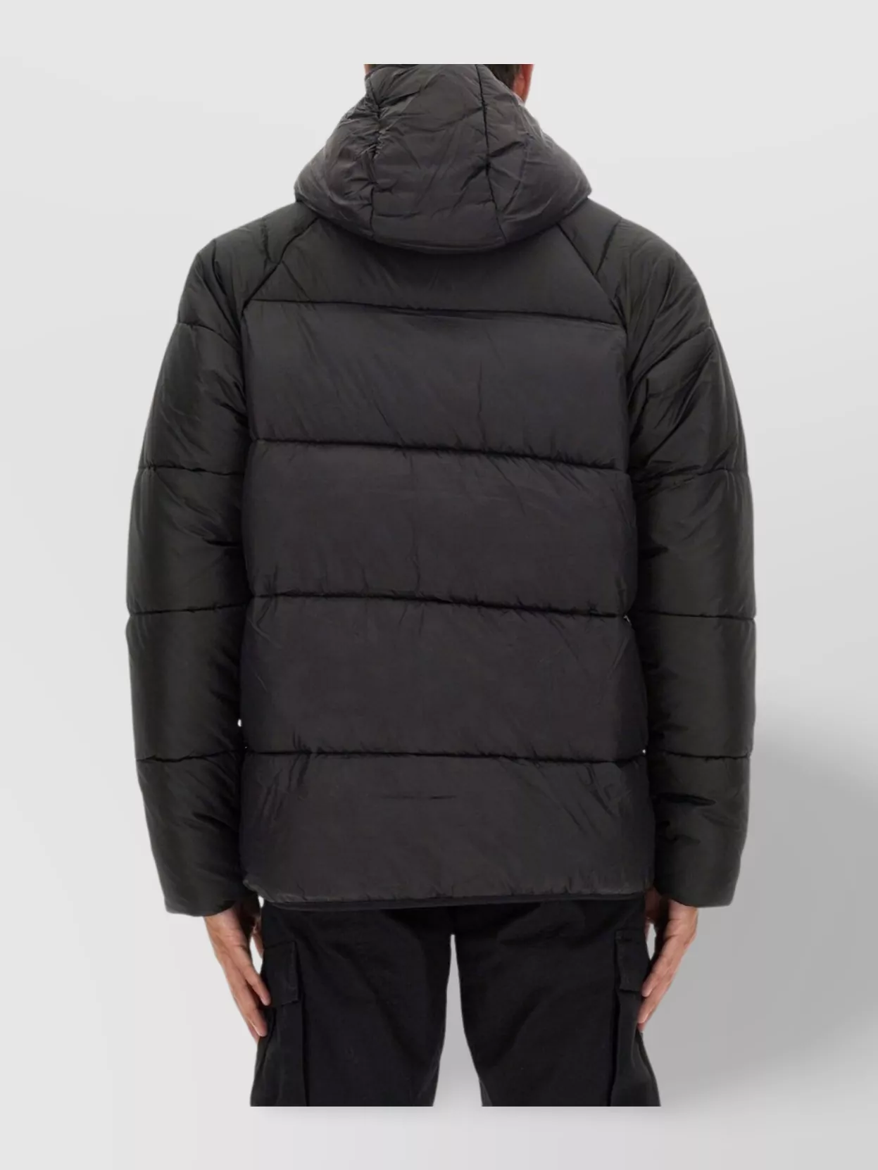 Shop Barbour Quilted Hooded Jacket With Side Zip Pockets