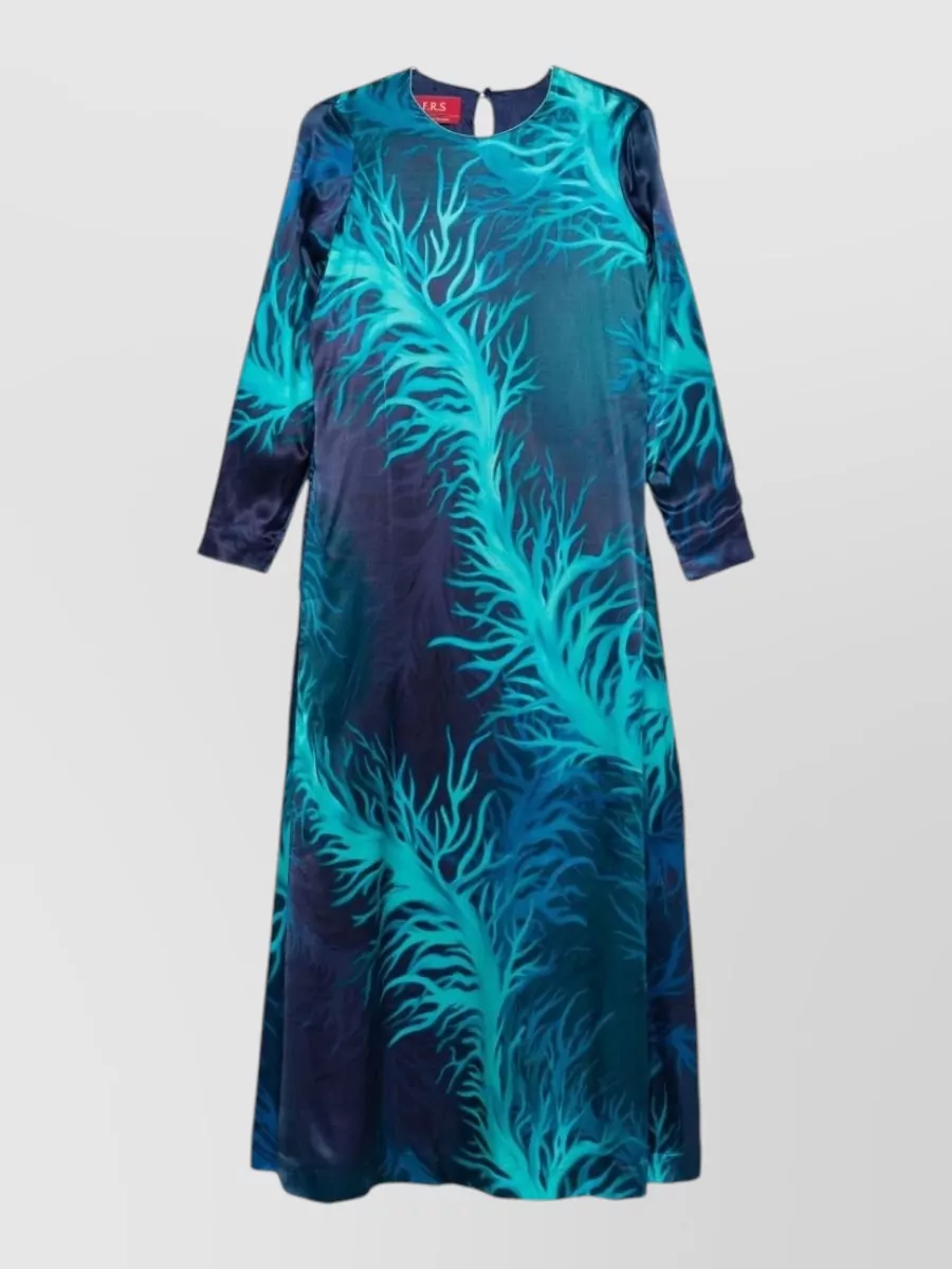 F.r.s For Restless Sleepers silk printed long sleeve maxi dress
