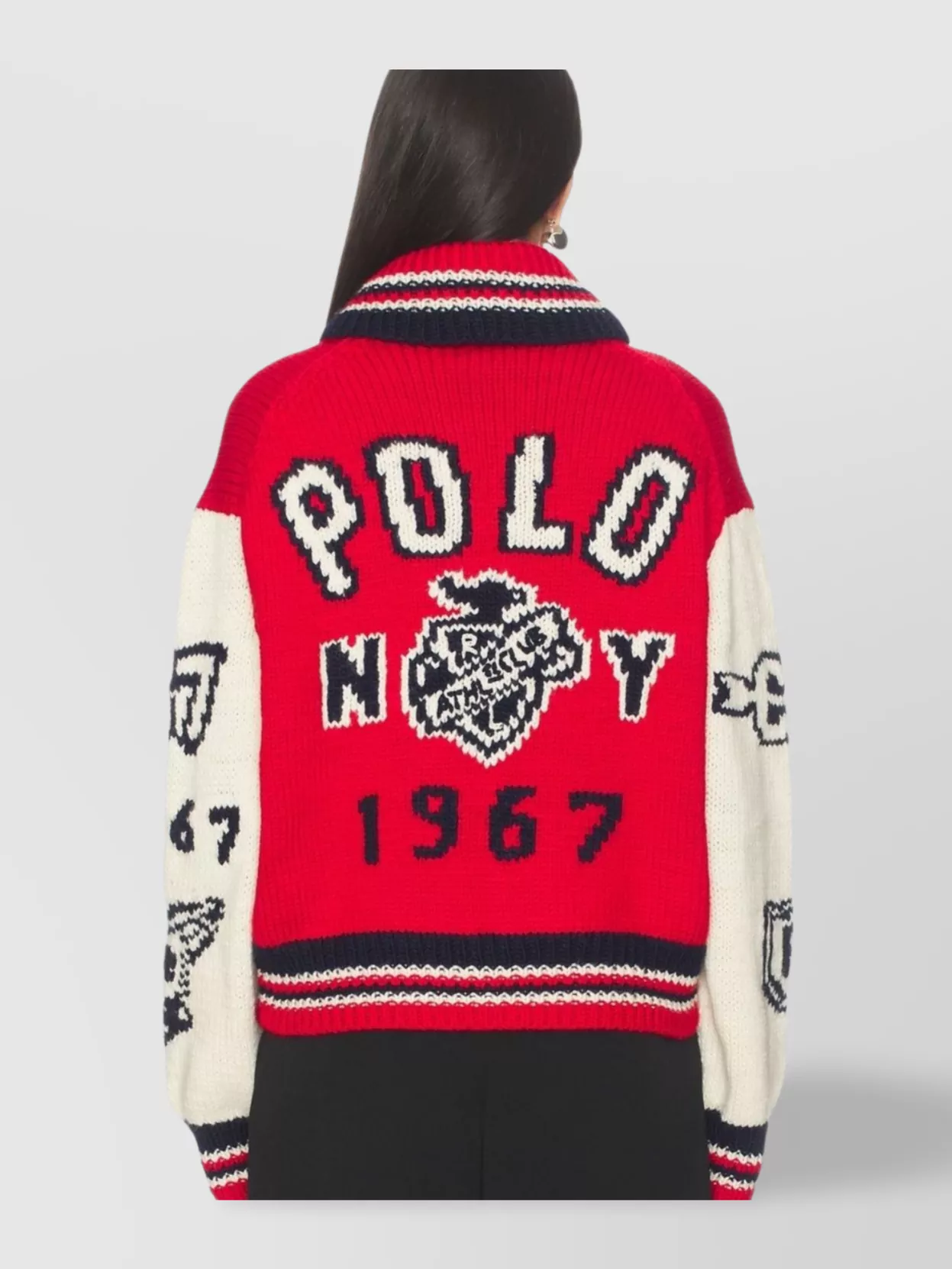 Ralph Lauren Knitwear With Contrasting Sleeves And Striped Collar