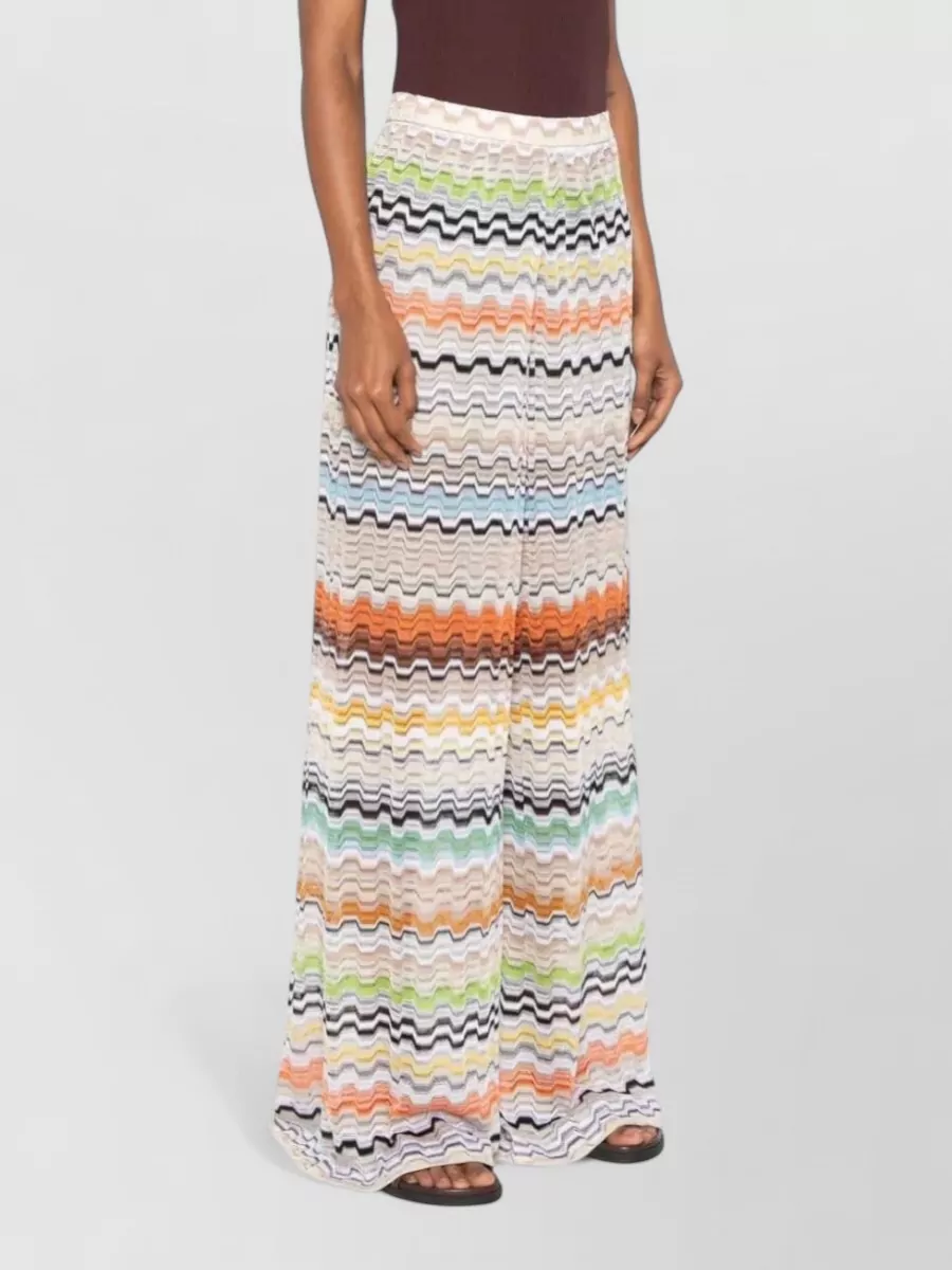 Missoni Zigzag Fine-Knit Wide-Leg Trousers