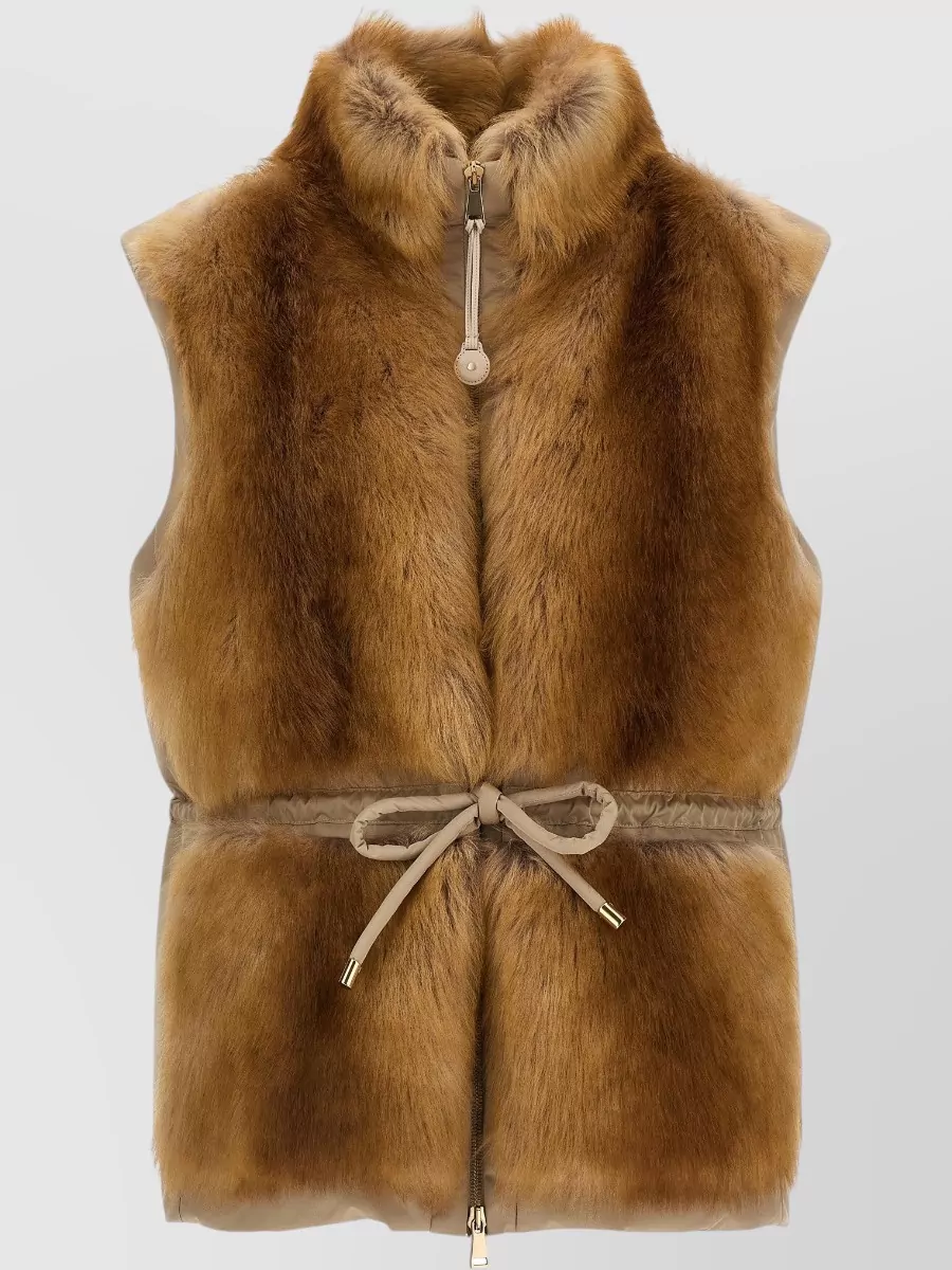 Moncler Shearling Panel Down Coat