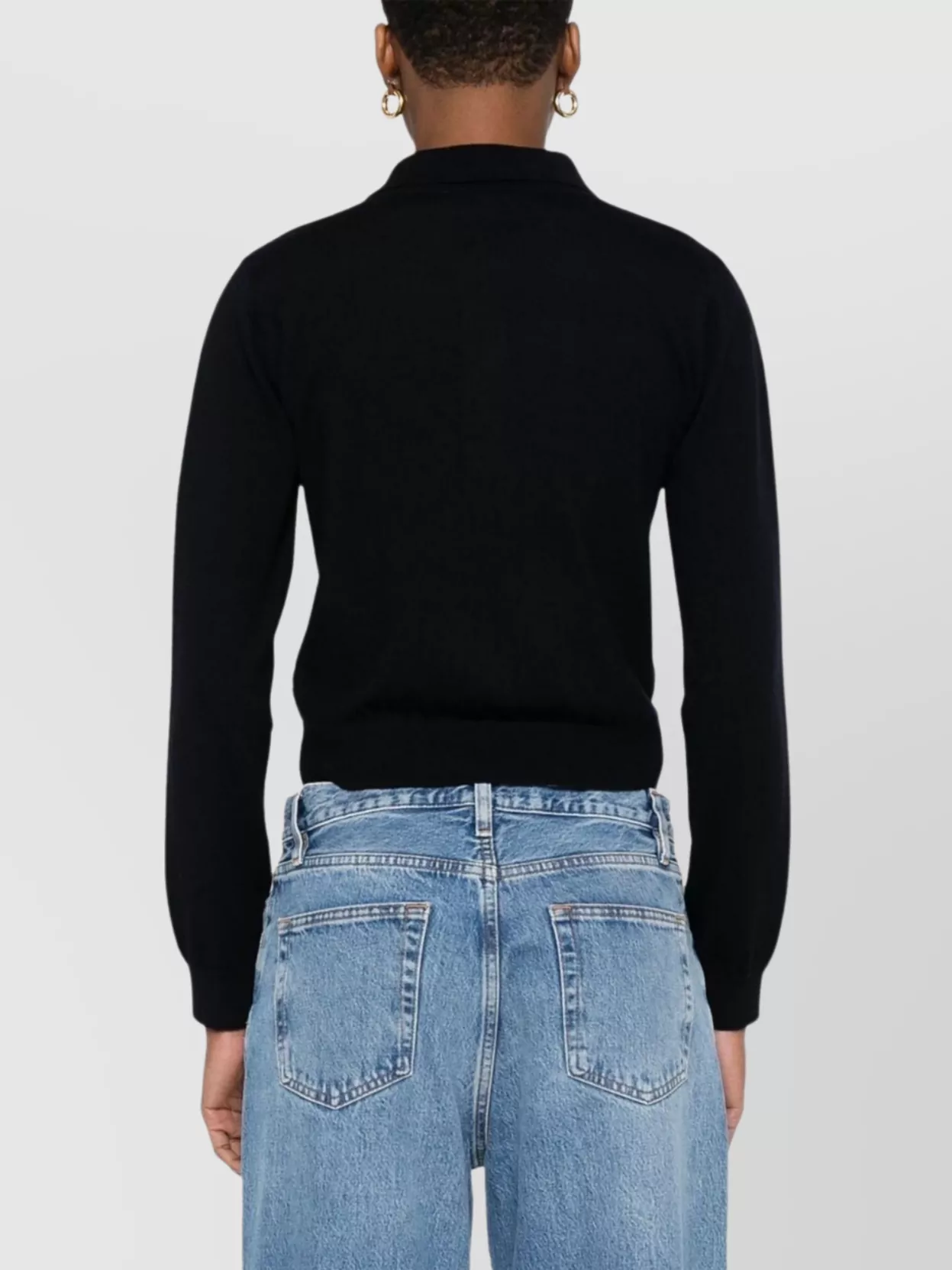 Frame Cropped Diamond Print Wool Blend Polo