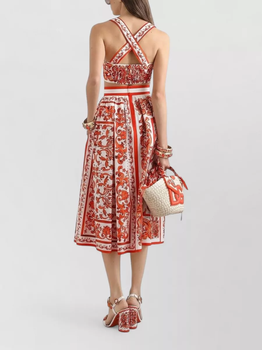 Dolce&Gabbana Floral-Print Pleated Skirt