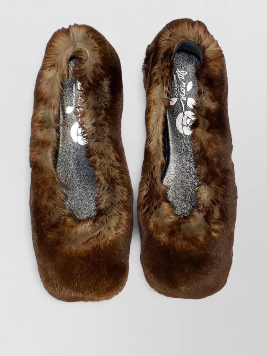 La Rose faux fur slippers