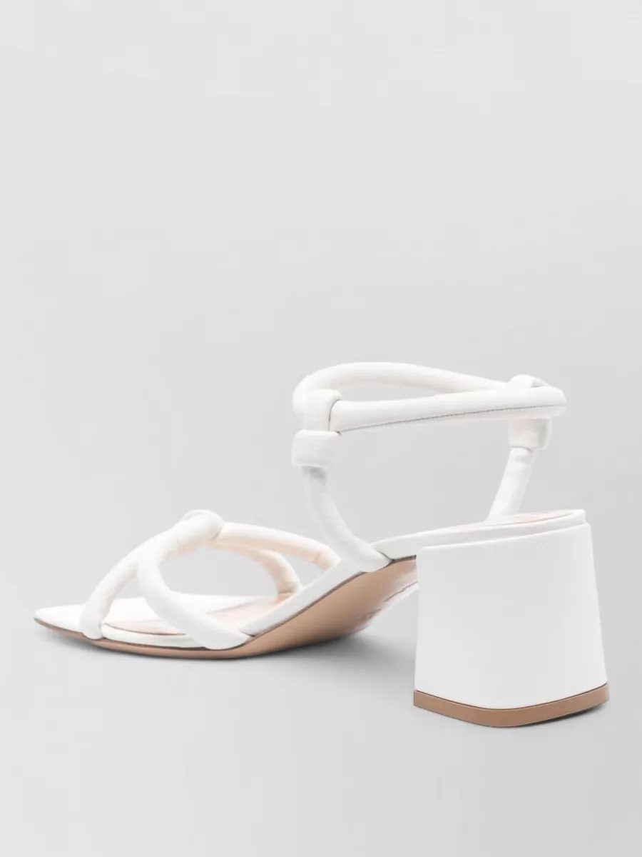 Gianvito Rossi Strappy Block Heel Sandals With Knotted Straps In White