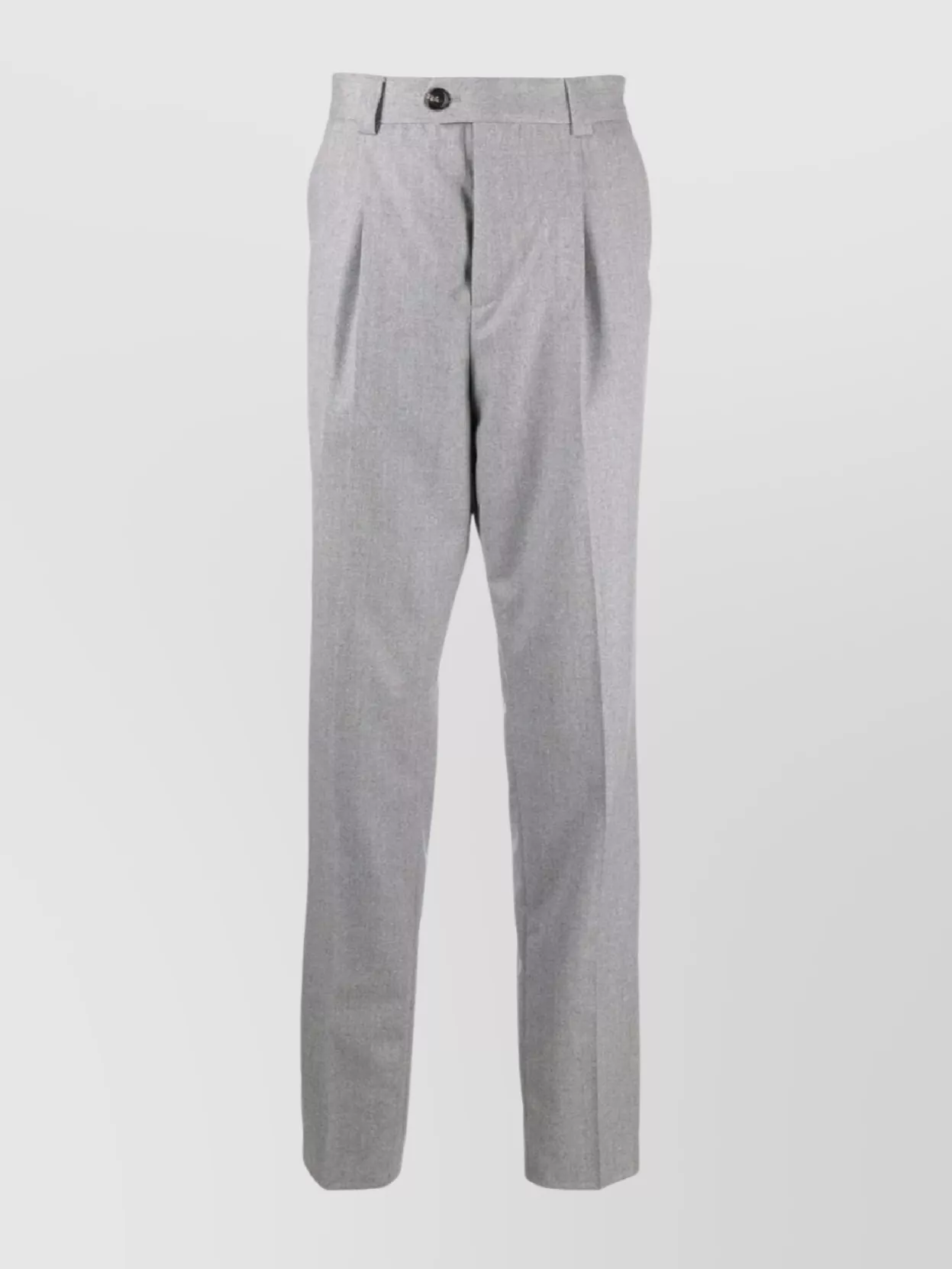Brunello Cucinelli Tailored Grey Trousers With Subtle Pleat Detail In Gray