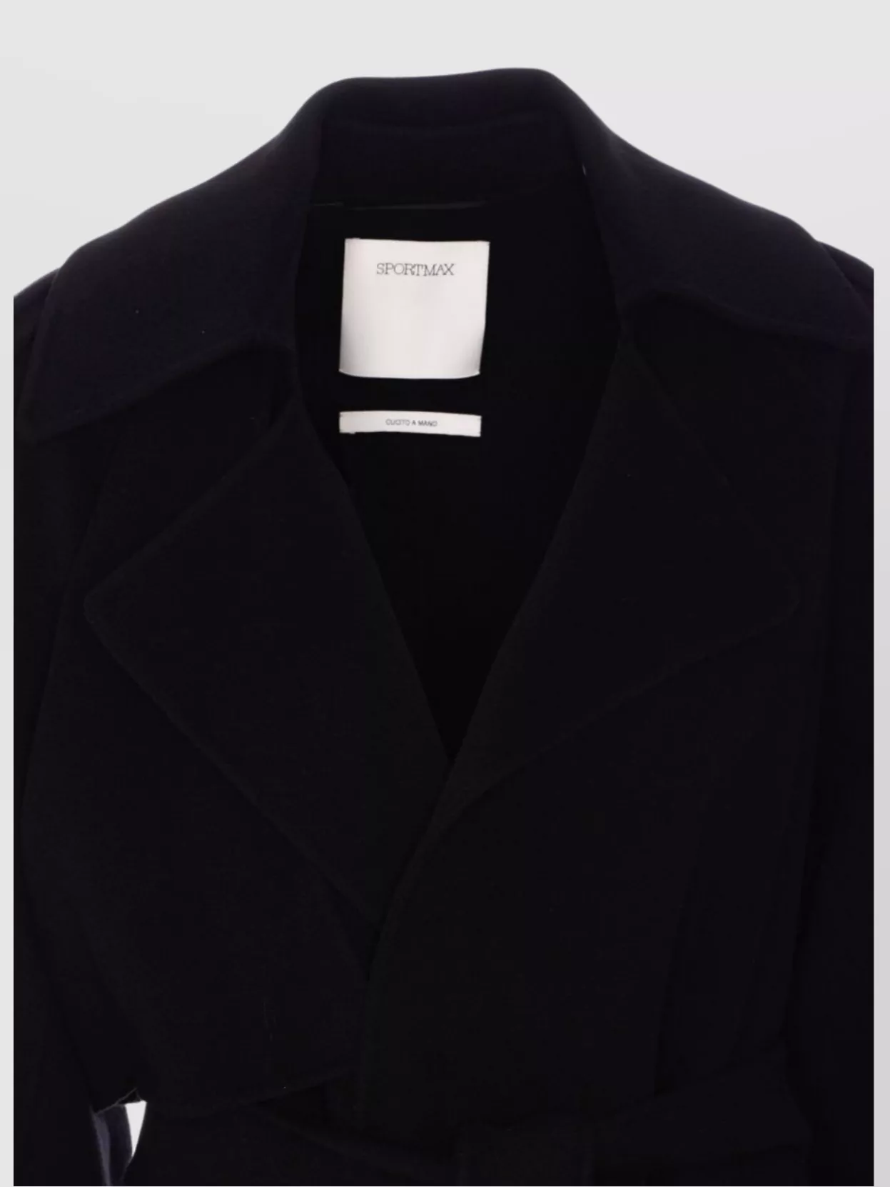 Sportmax Waist Belted Coat With Epaulettes And Pockets