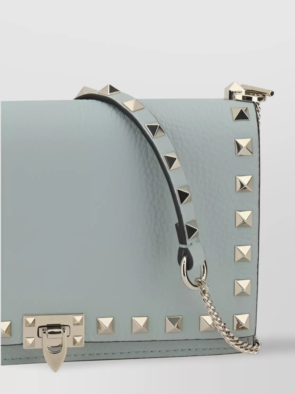 Valentino Bold Chain Strap Leather Shoulder Bag In Green
