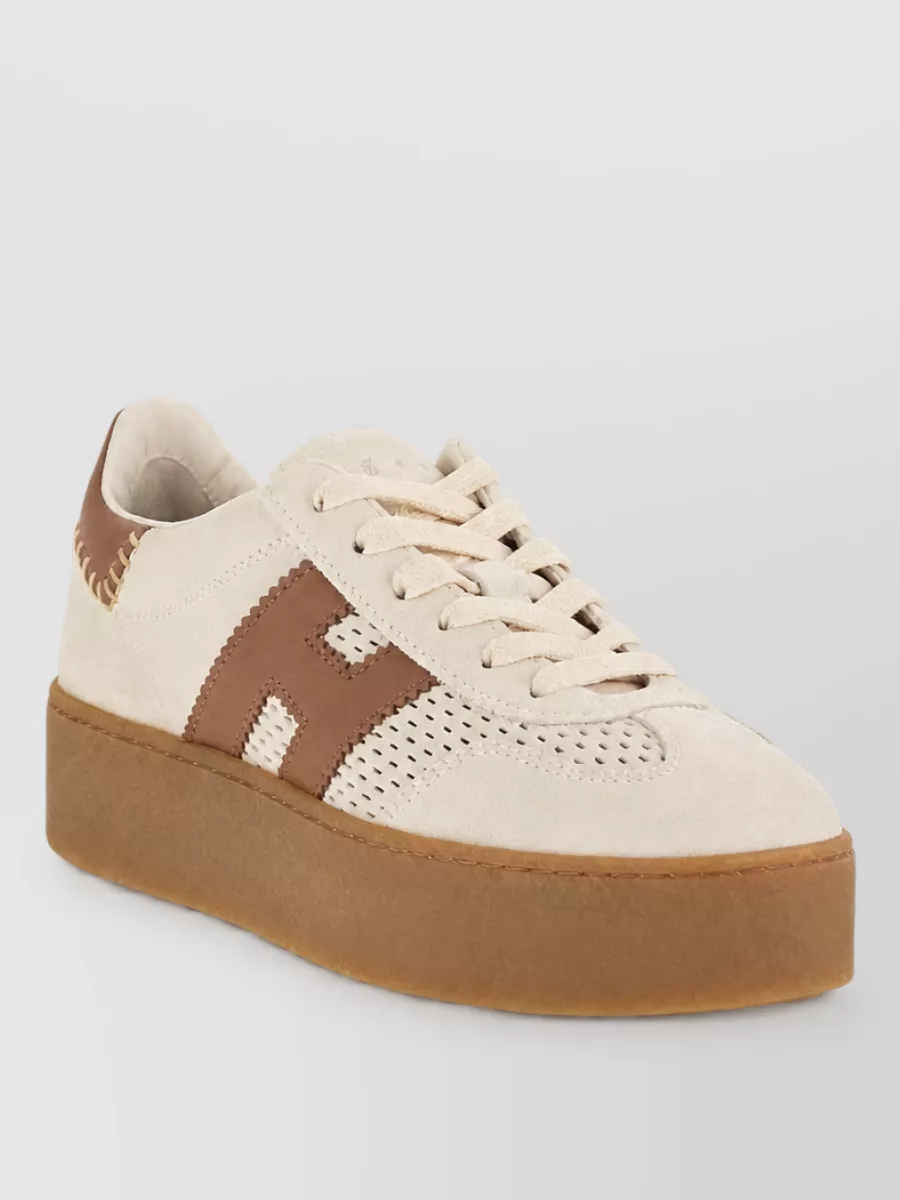 Hogan suede leather lace-up sneakers