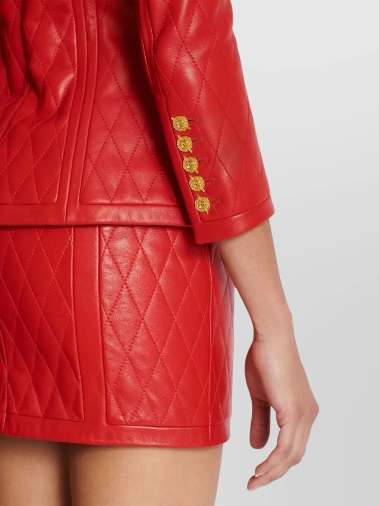 Balmain Quilted Lambskin Jacket Gold Buttons