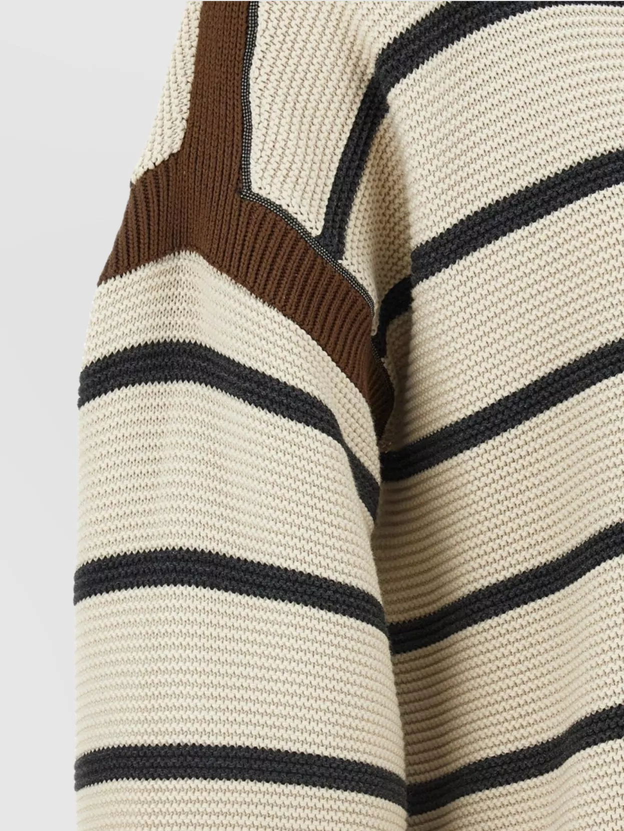Brunello Cucinelli Dropped Shoulders Striped Knit Sweater