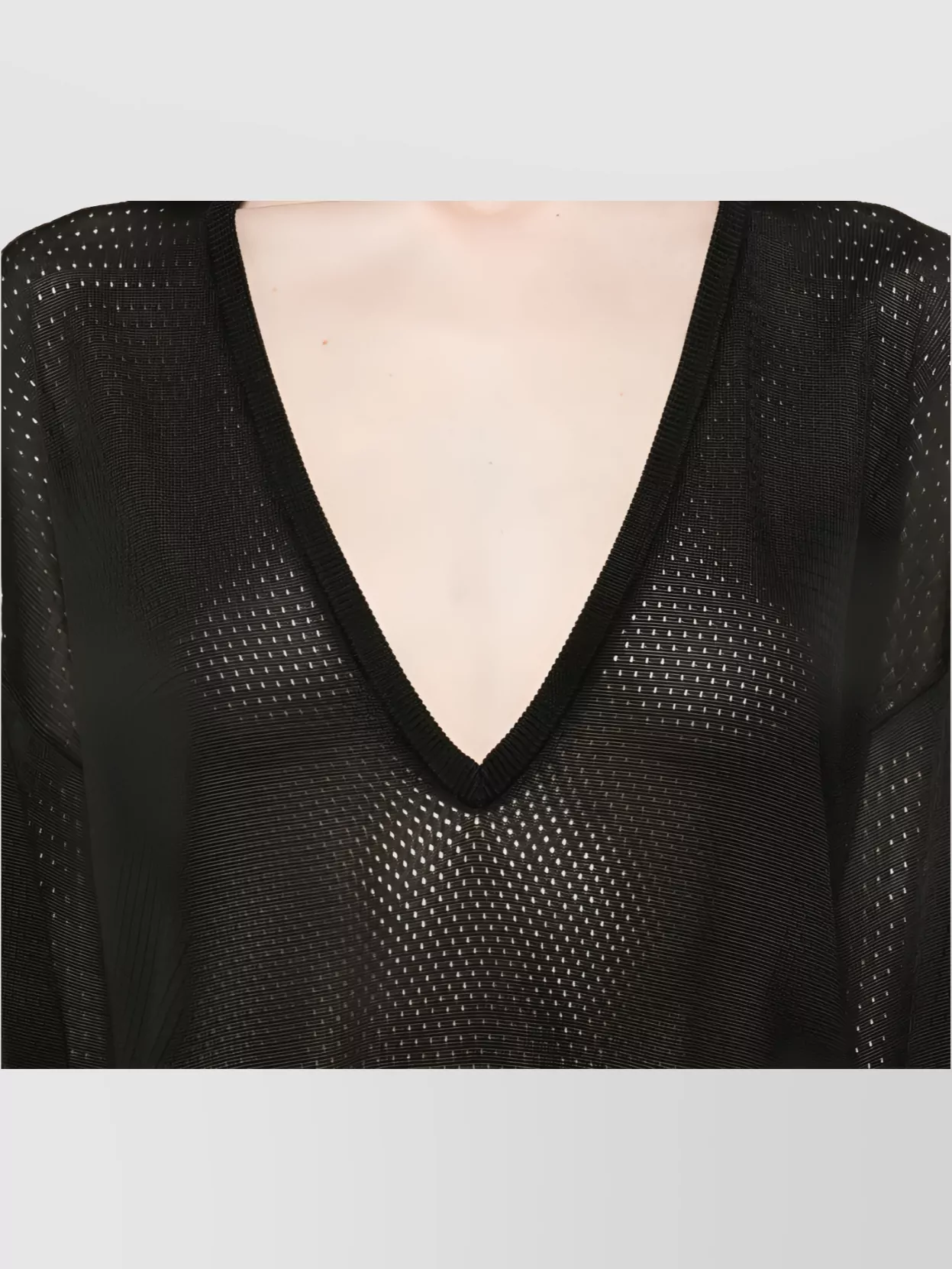 Attico Deep V-neck Sheer Fabric Tie Detail