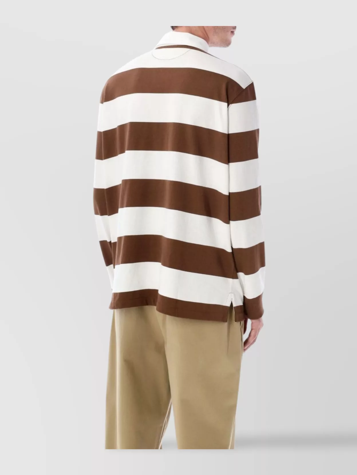 Polo Ralph Lauren Rugby Shirt With Twill Collar And Stripes In Multi