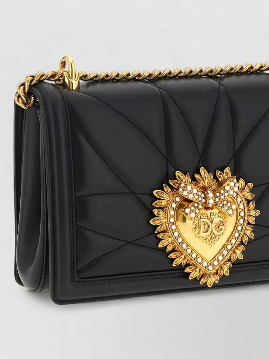 Dolce&Gabbana Devotion Crossbody Bag Chain Strap Heart