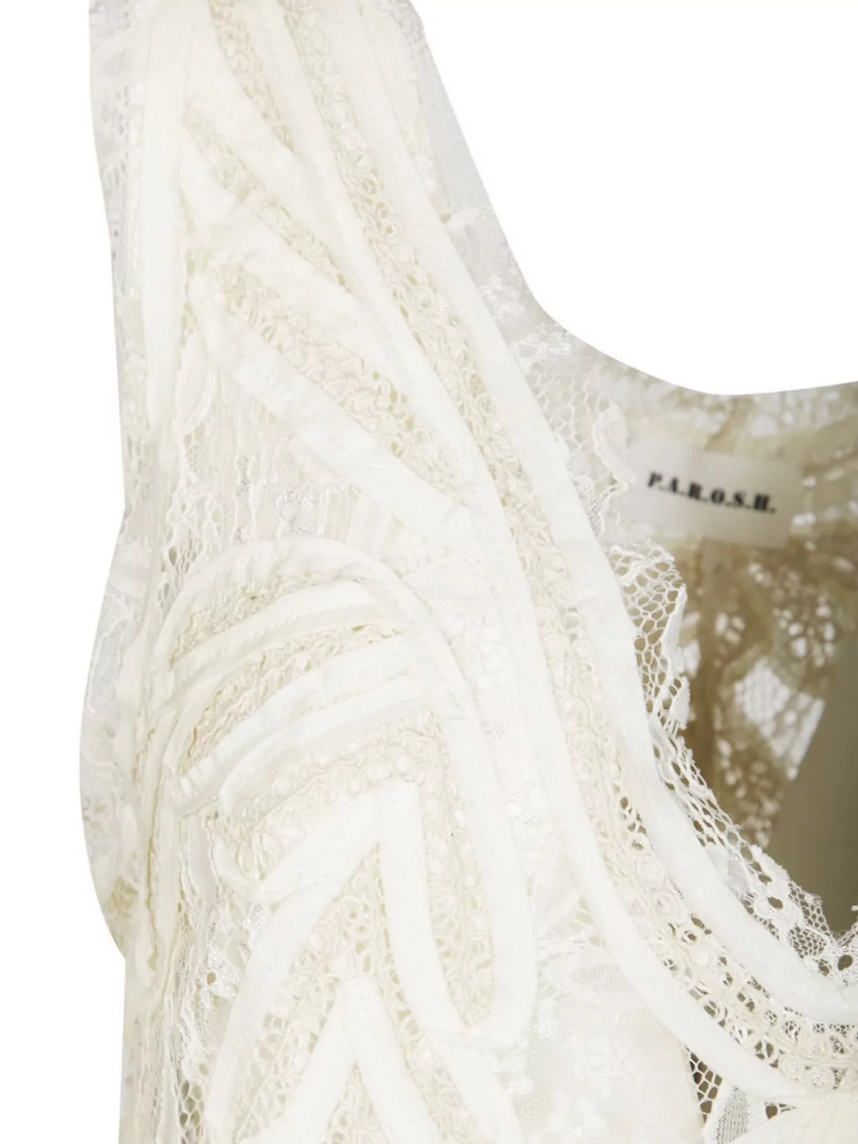 P.a.r.o.s.h Lace Overlay V-neckline Midi Length Dress