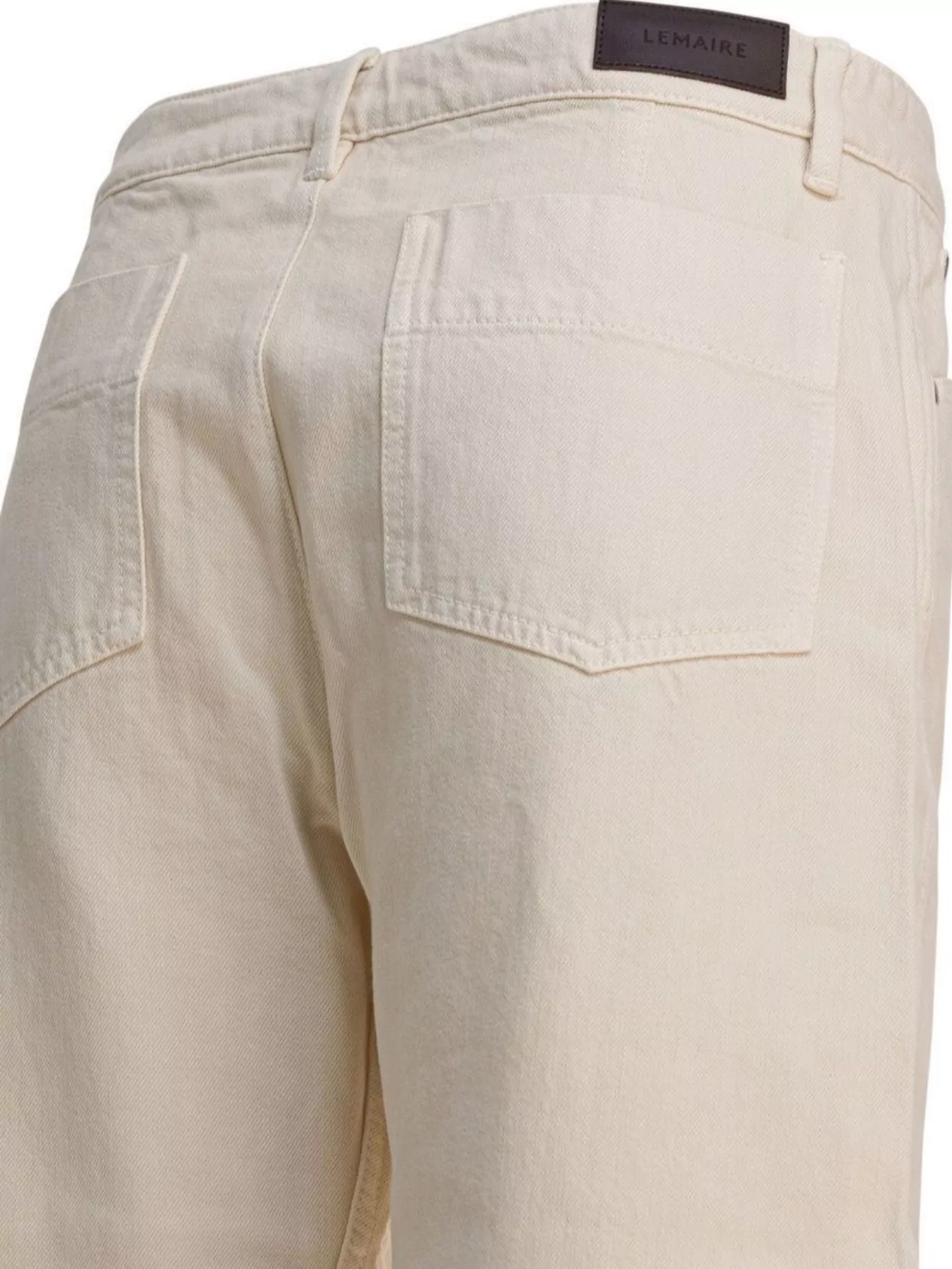 Lemaire Contemporary Twisted Denim Trousers In Neutral