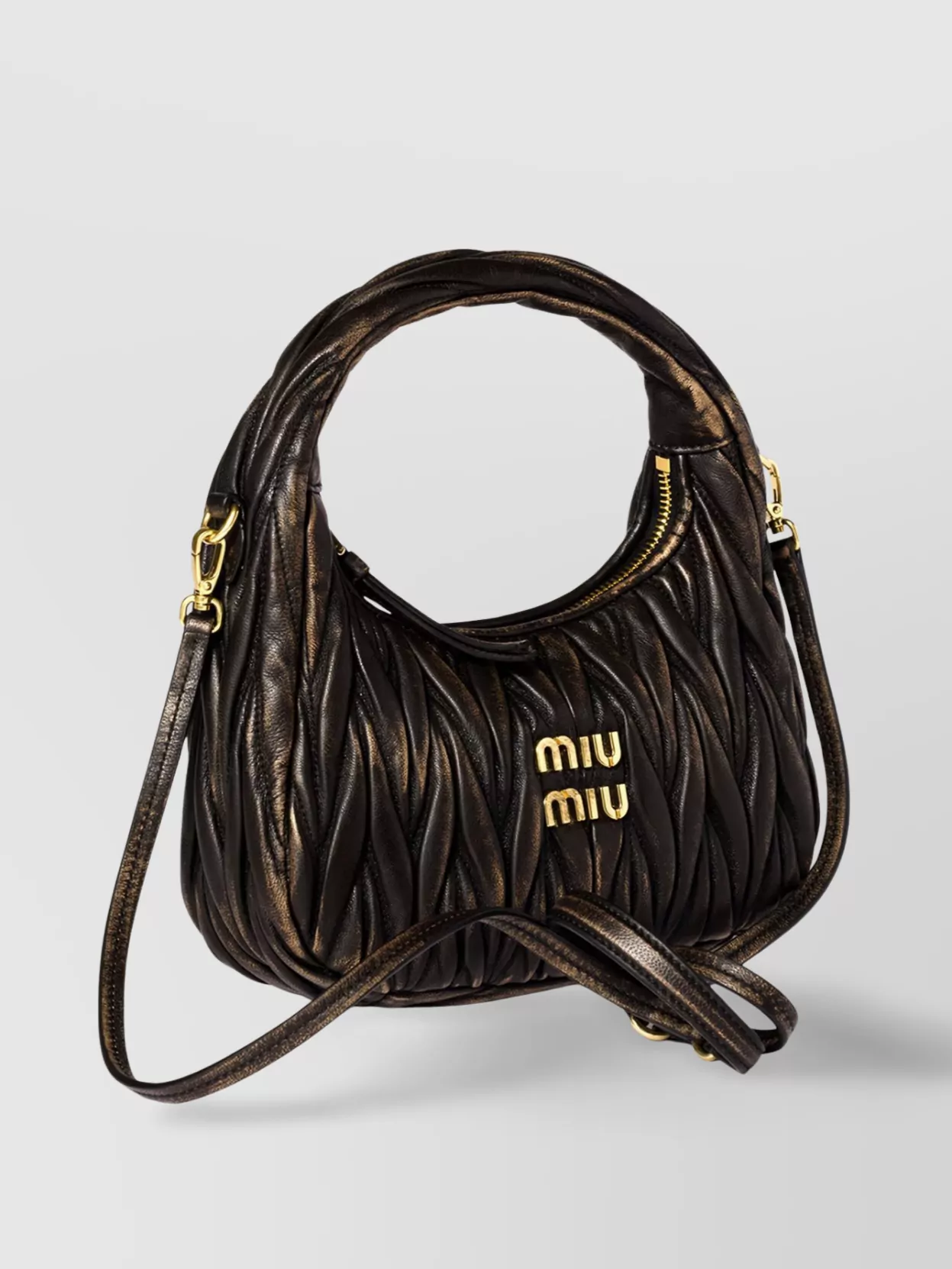 Miu Miu Quilted Top Handle Shoulder Bag With Detachable Strap