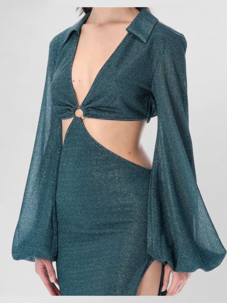 Oséree Lumiere Glitter Cut Out Long Dress