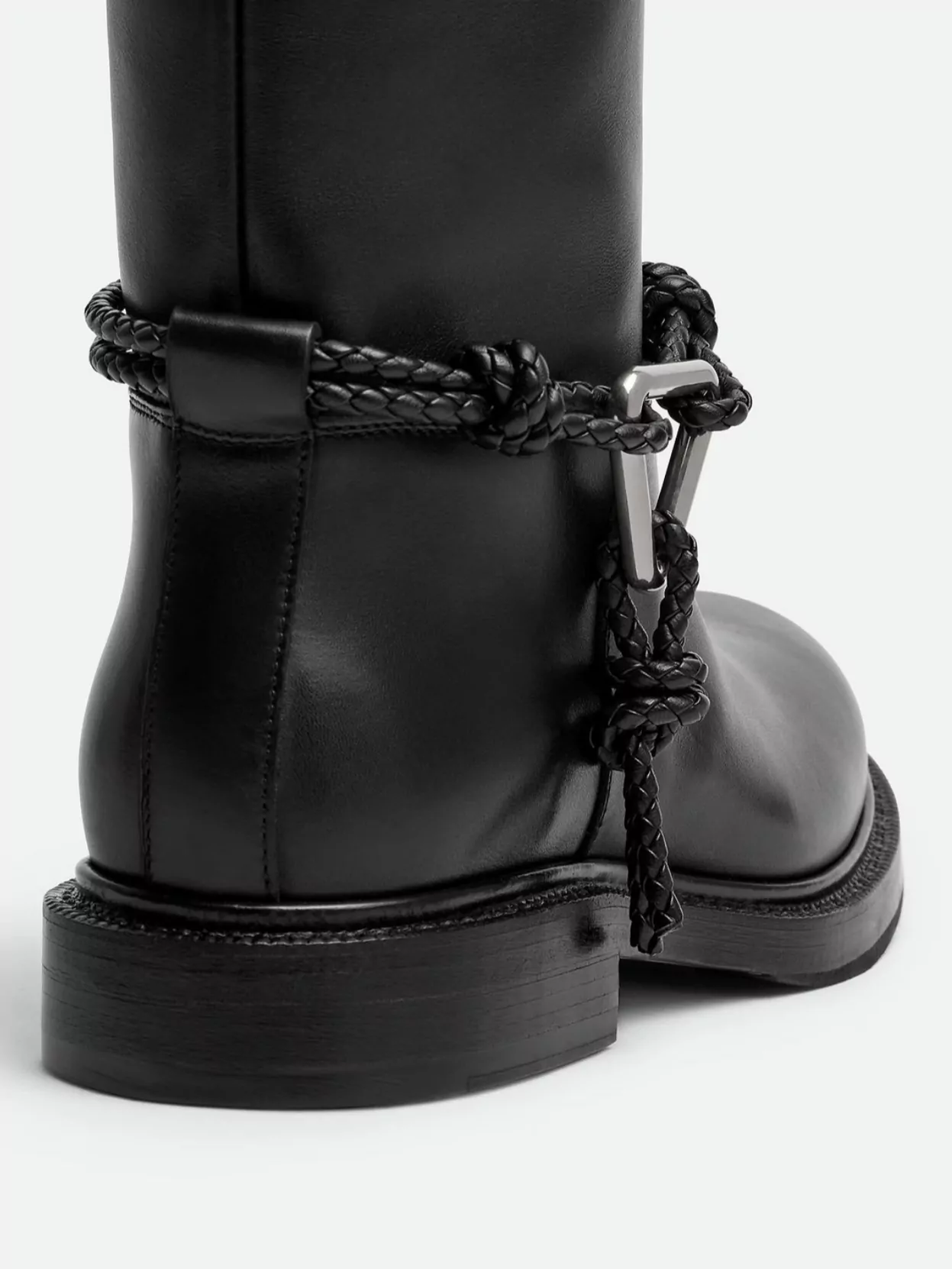 Bottega Veneta Knee High Boot Braided Strap Detail
