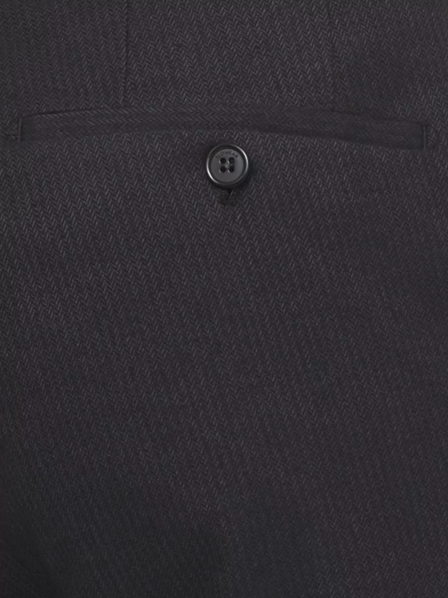 Incotex Cotton Trousers Belt Loops Rear Button Pockets