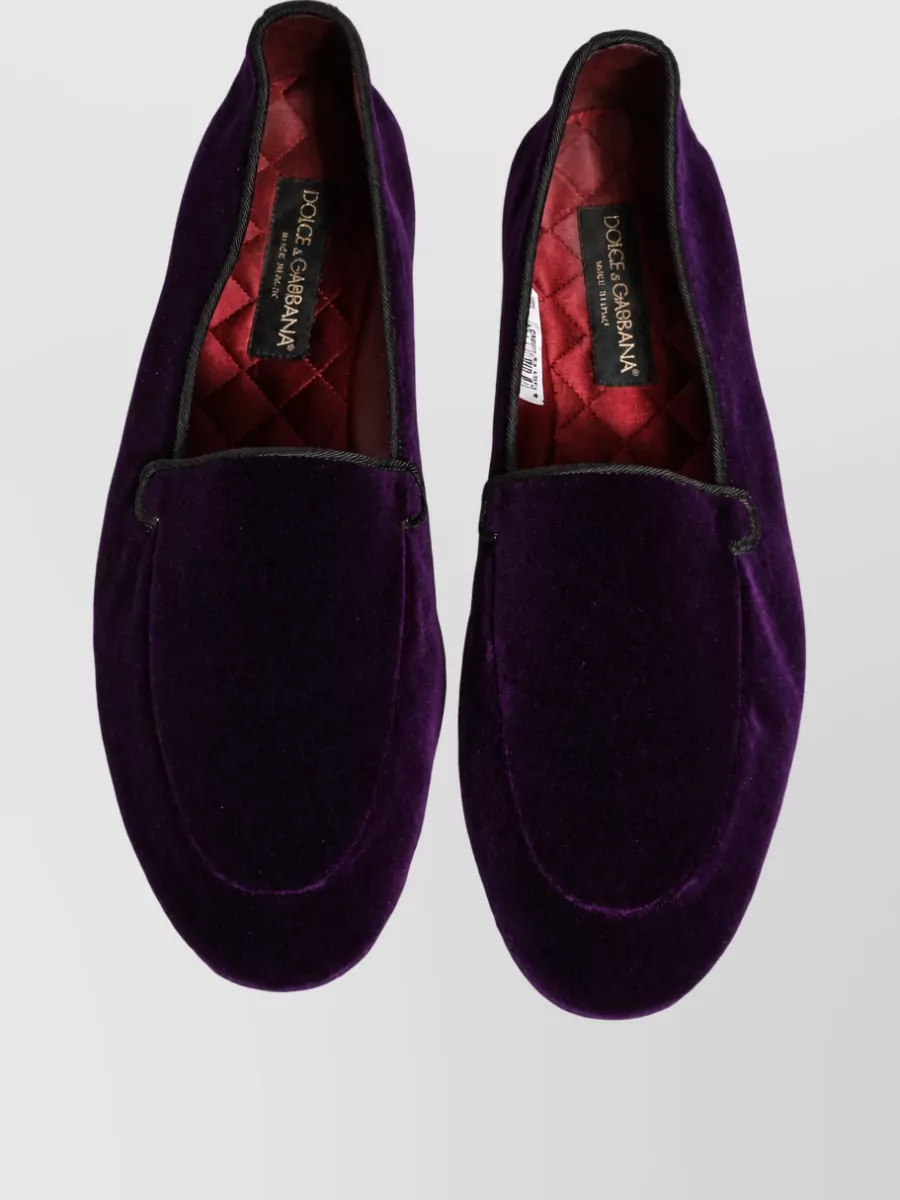 Dolce&Gabbana Leather Velvet Slippers