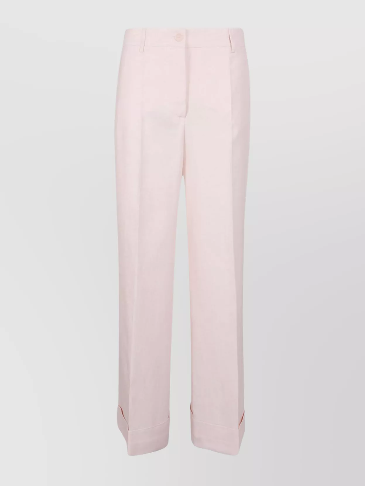 Shop P.a.r.o.s.h Wide Leg Trousers With Belt Loops And Back Welt Pockets
