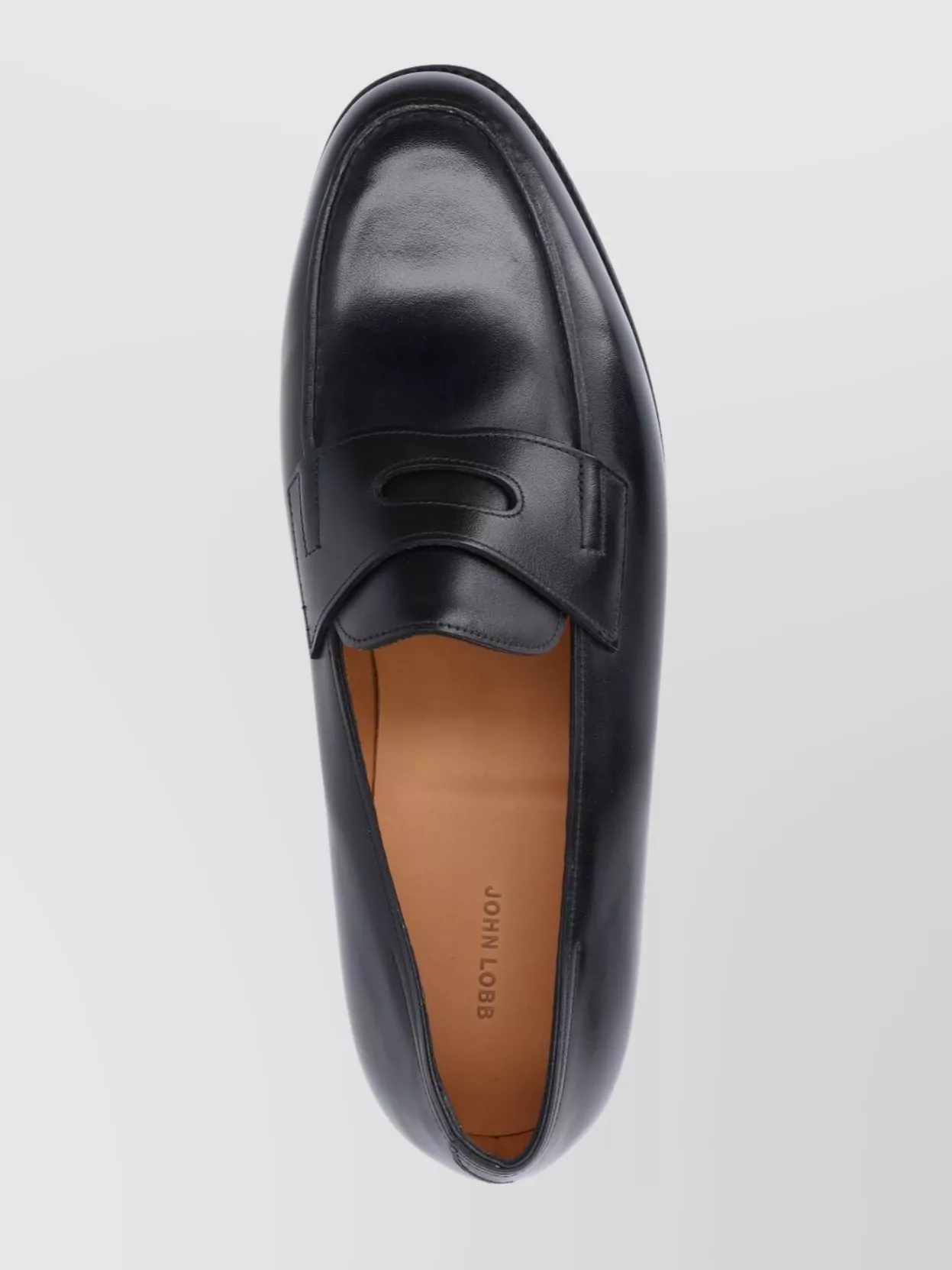 John Lobb Leather Loafers With Round Toe And Penny Strap