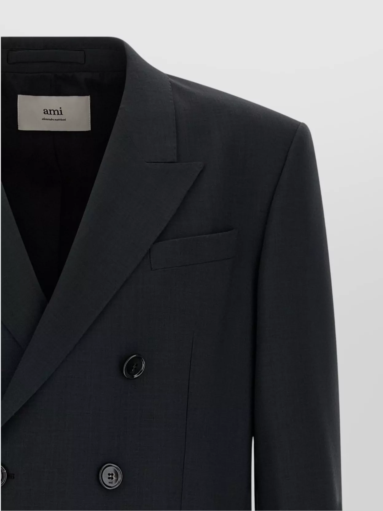 Ami Alexandre Mattiussi Tailored Wool Blazer Featuring Notch Lapel In Black